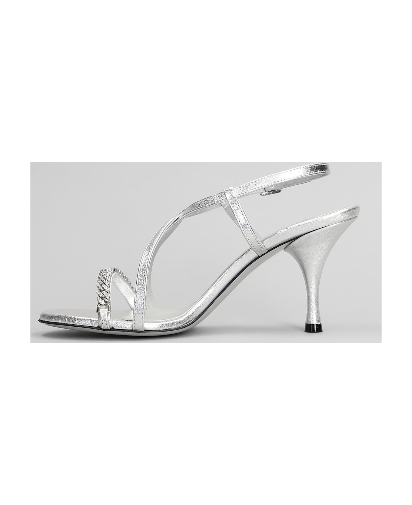 Roberto Festa Hyden Lux Sandals In Silver Leather - silver