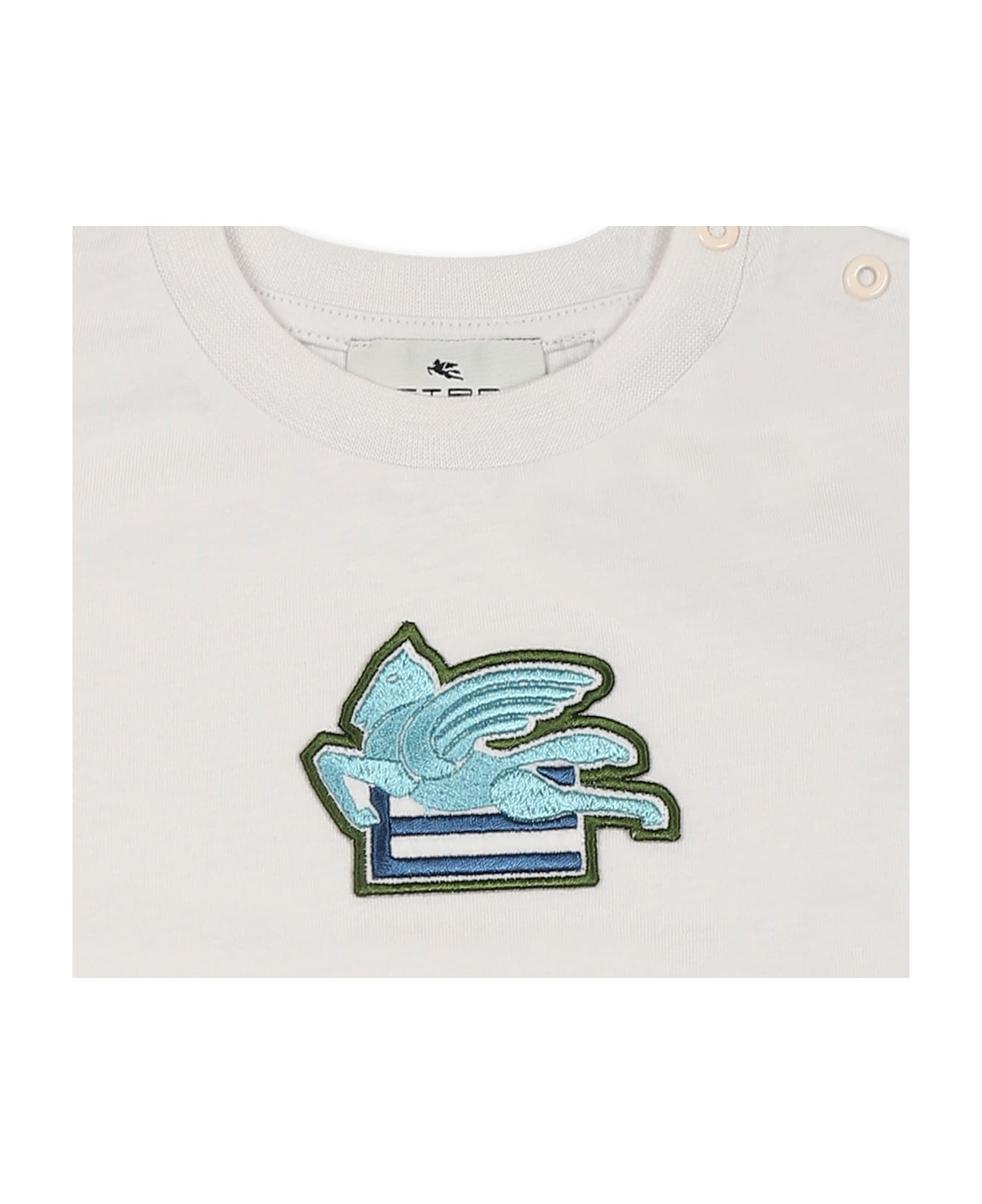 Etro White T-shirt For Baby Boy Pegasus - White
