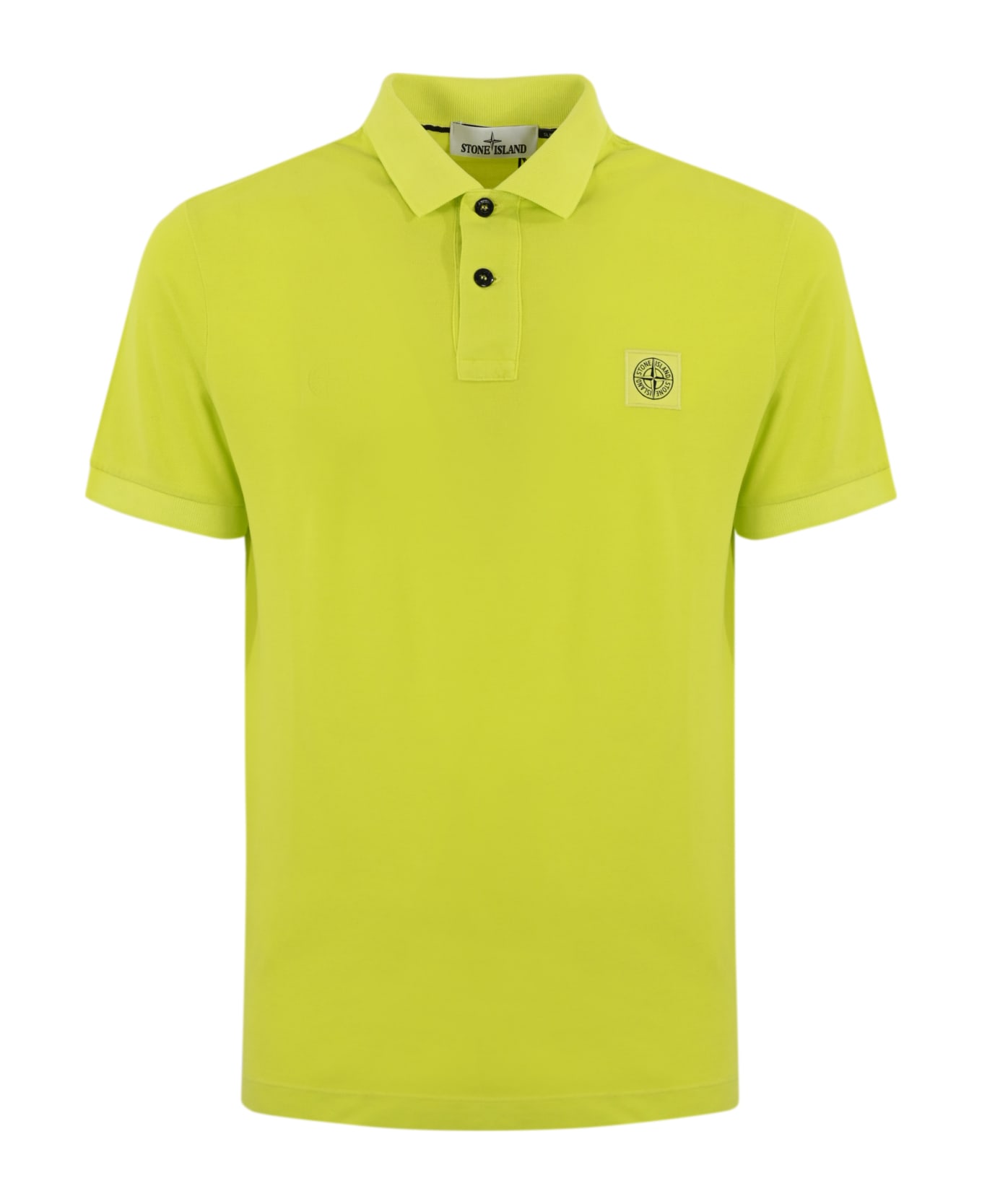 Stone Island Logo Patch Short-sleeved Polo Shirt - Lemon ポロシャツ