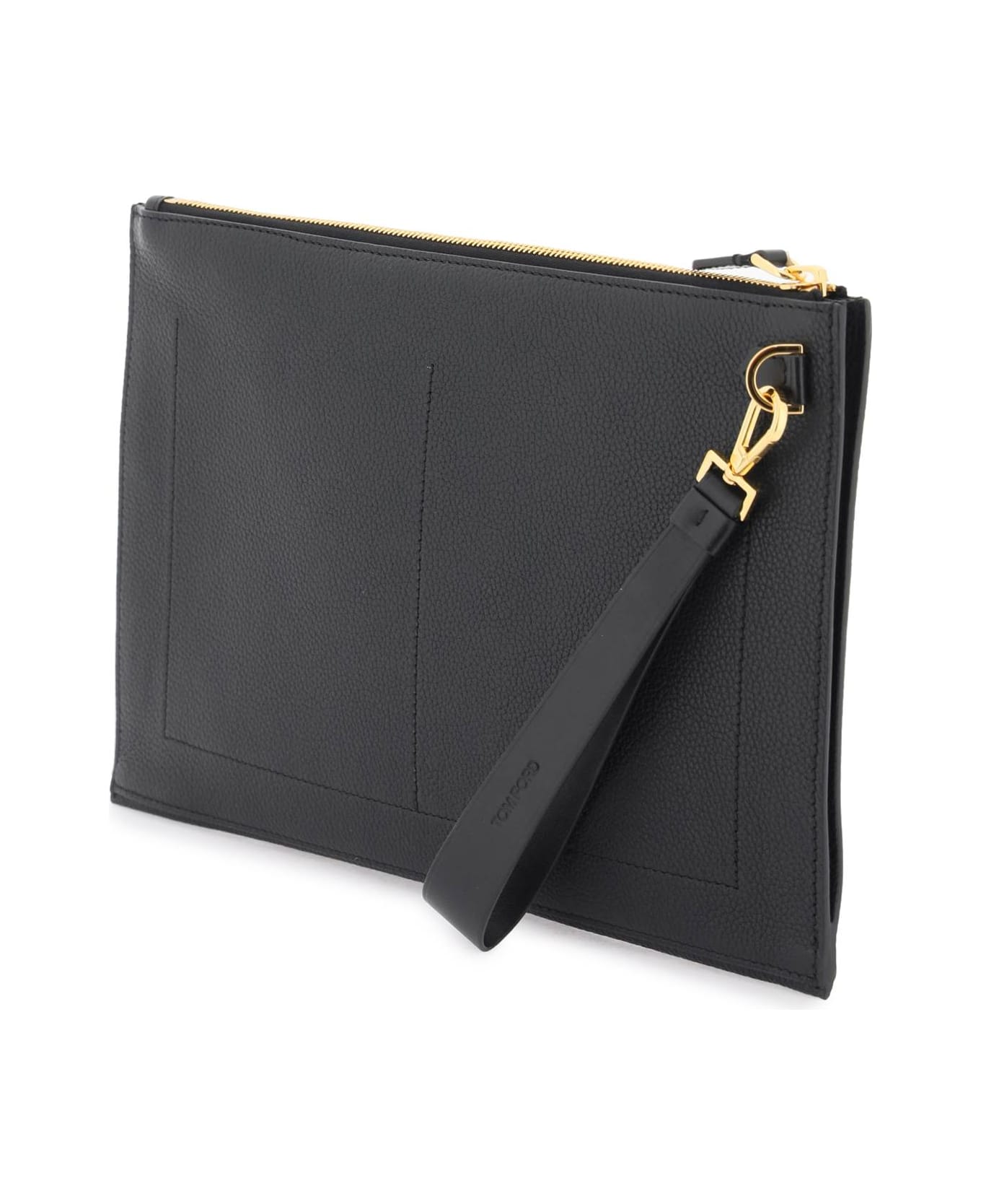 Tom Ford Grained Leather Pouch - BLACK (Black)