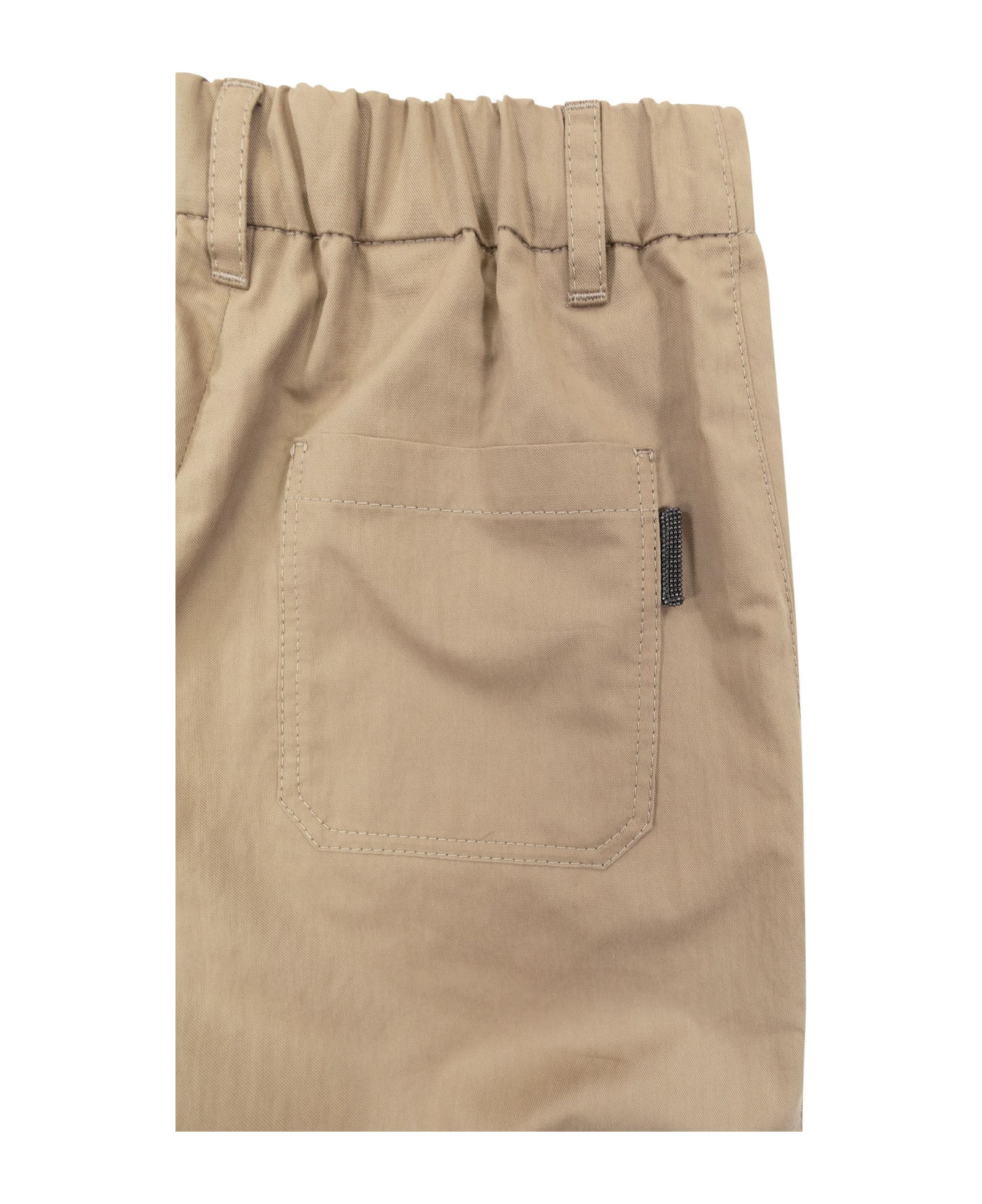 Brunello Cucinelli Cotton Cargo Pocket Trousers - Cookie
