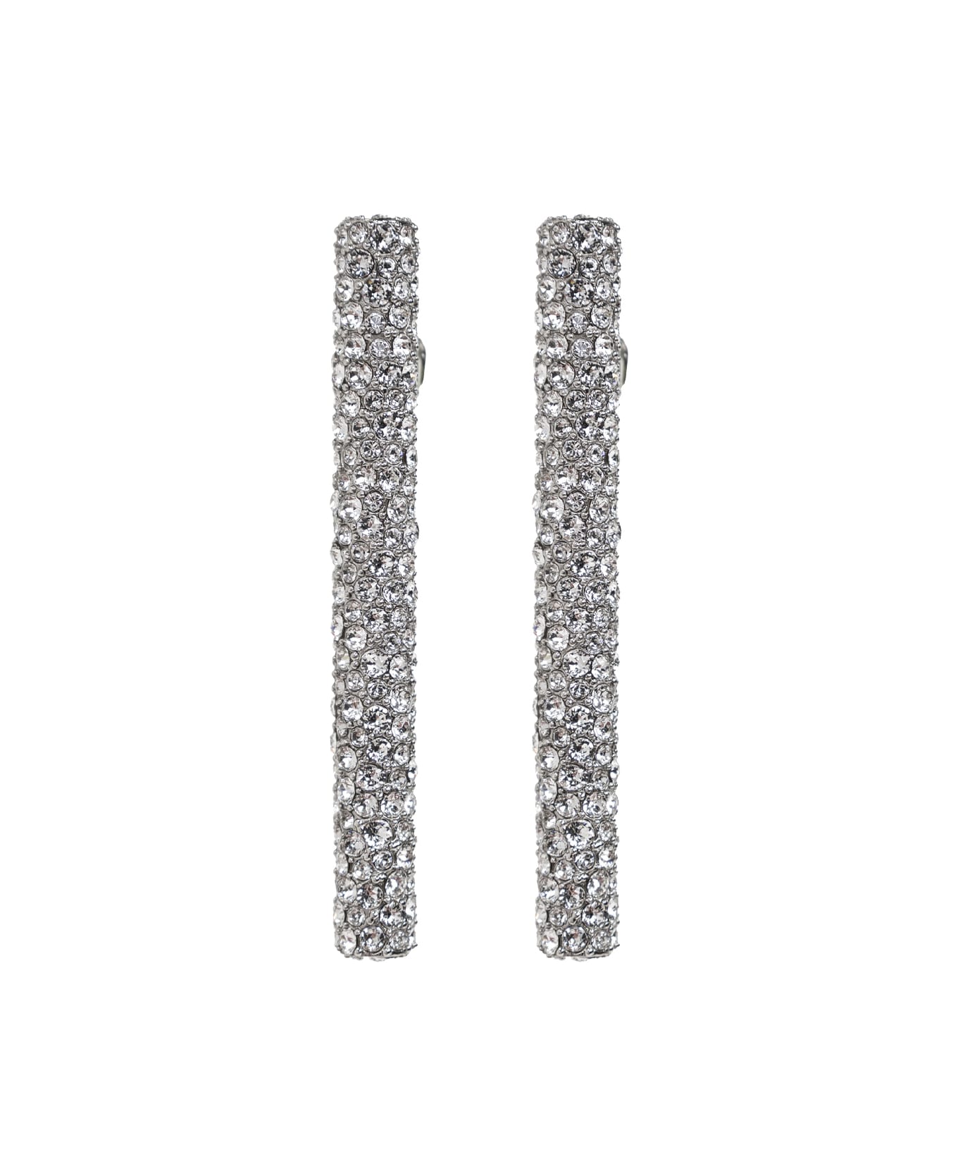 Alexander McQueen Palladium Cross-bar Earrings - Silver