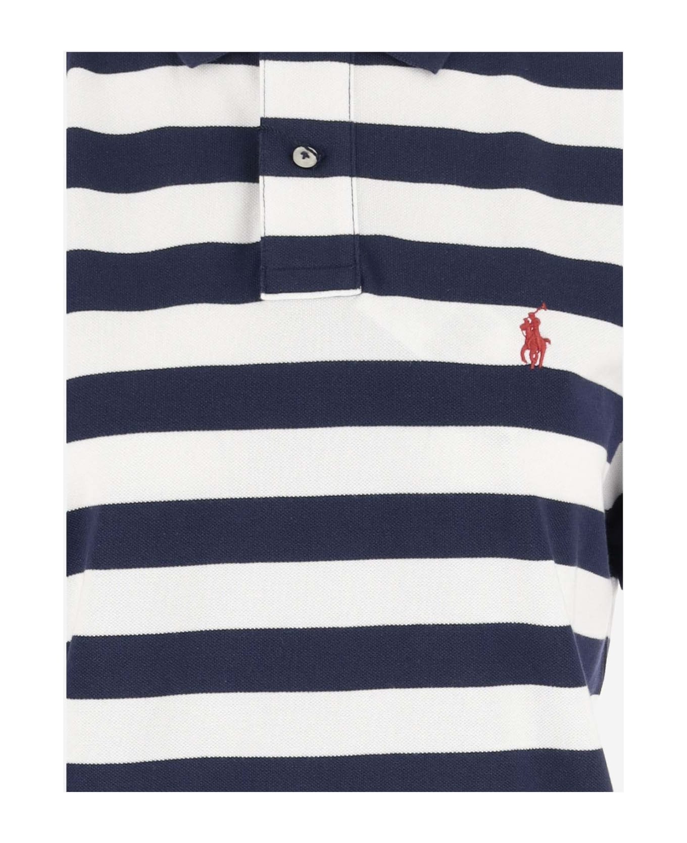 Polo Ralph Lauren Striped Cotton Polo Shirt With Logo - Red