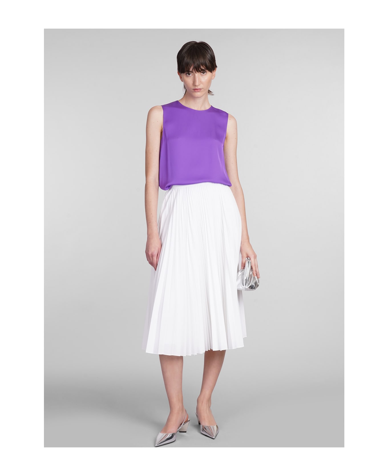 Theory Skirt In White Polyester - white