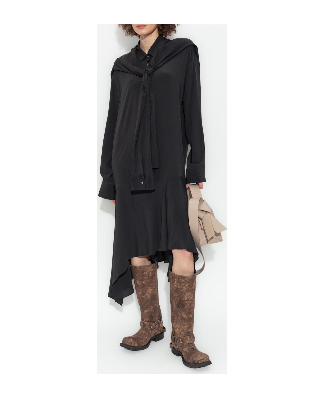 Acne Studios Dress With Collar - nero