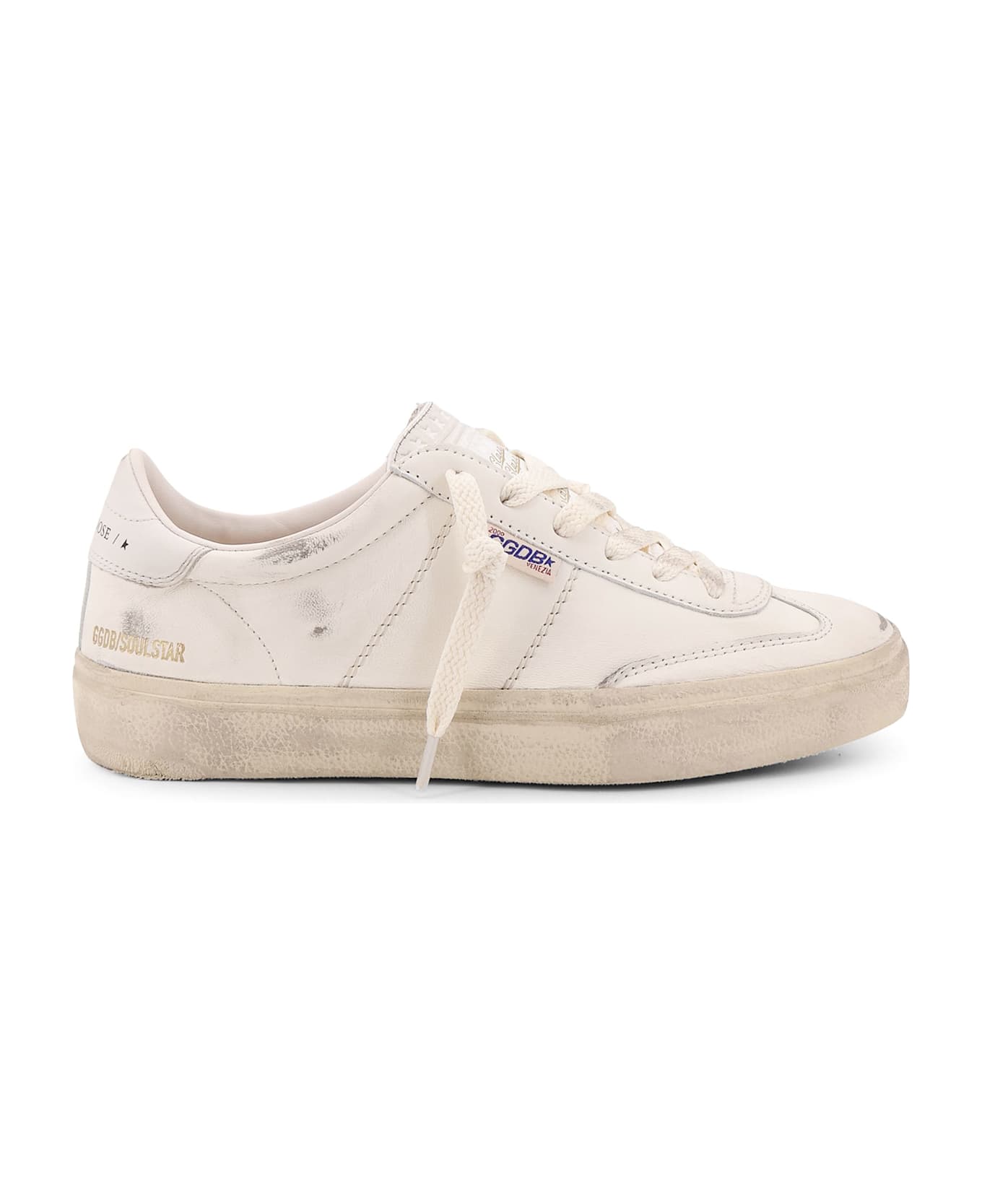 Golden Goose Soul Star Low-top Leather Sneakers With Used Effect - White