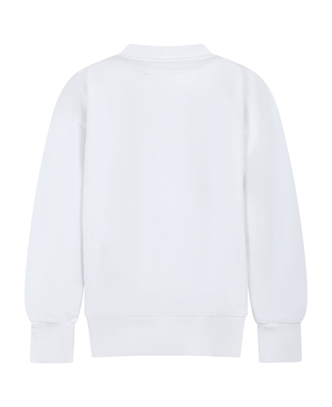 MM6 Maison Margiela White Sweatshirt For Kids With Logo ニットウェア＆スウェットシャツ