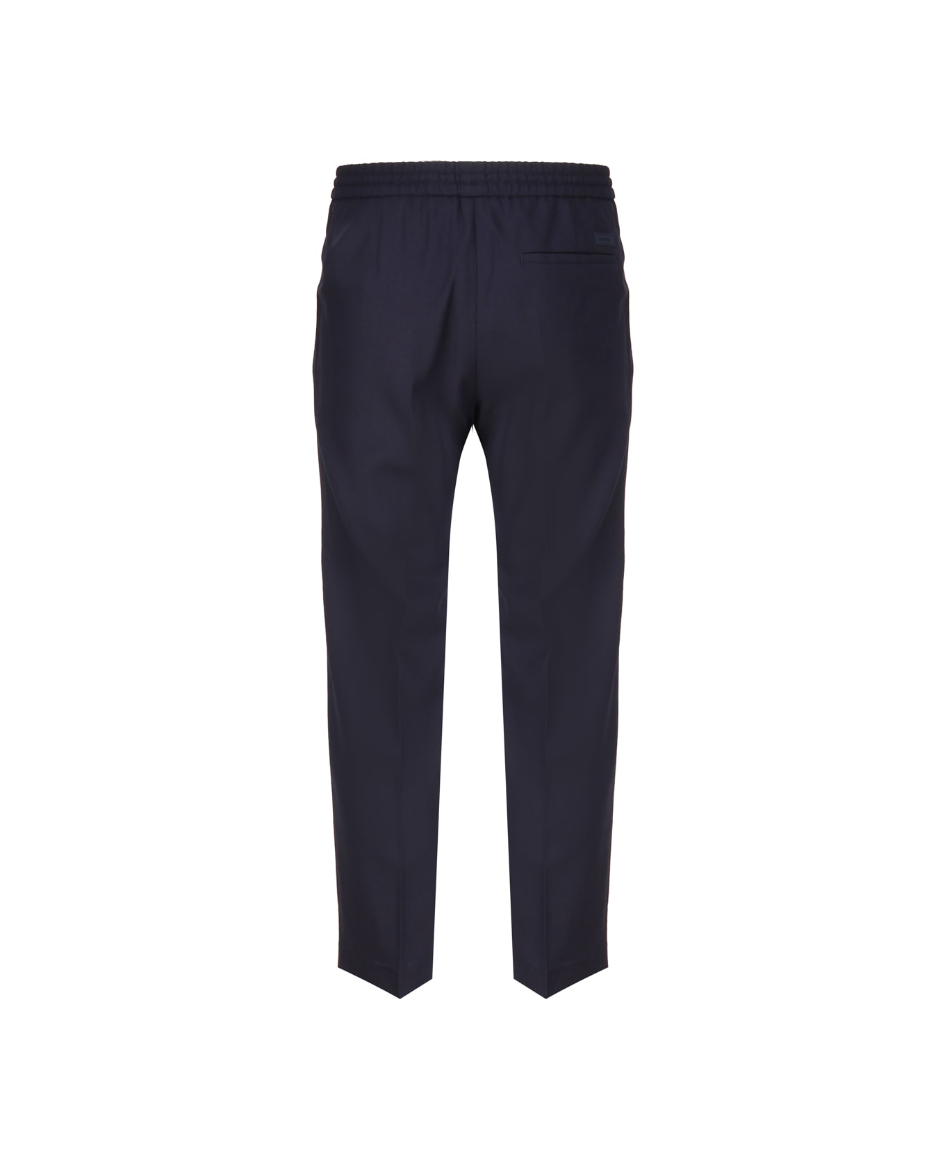 Calvin Klein Straight Leg Tracksuit Style Trousers In Virgin Wool - Navy ボトムス