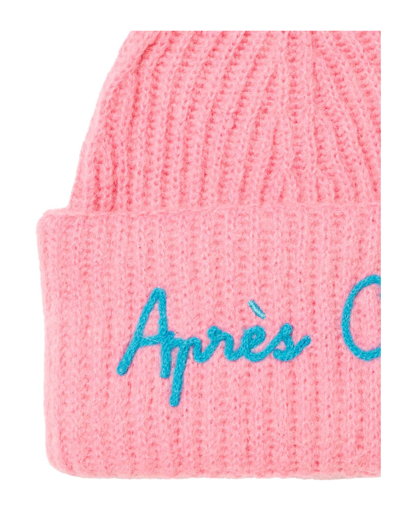 MC2 Saint Barth Woman Brushed And Ultra Soft Beanie With Apres Chic Embroidery - PINK