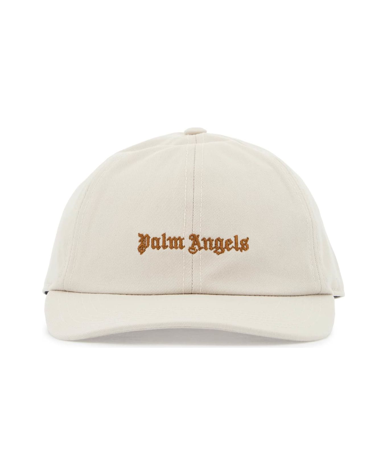 Palm Angels Baseball Cap With Embroidered Logo - LIGHT BEIGE GOLDEN BROWN