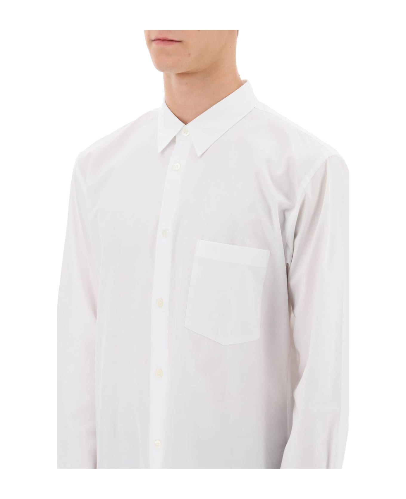 Comme Des Garçons Homme Plus Maxi Shirt In Poplin - WHITE (White) シャツ