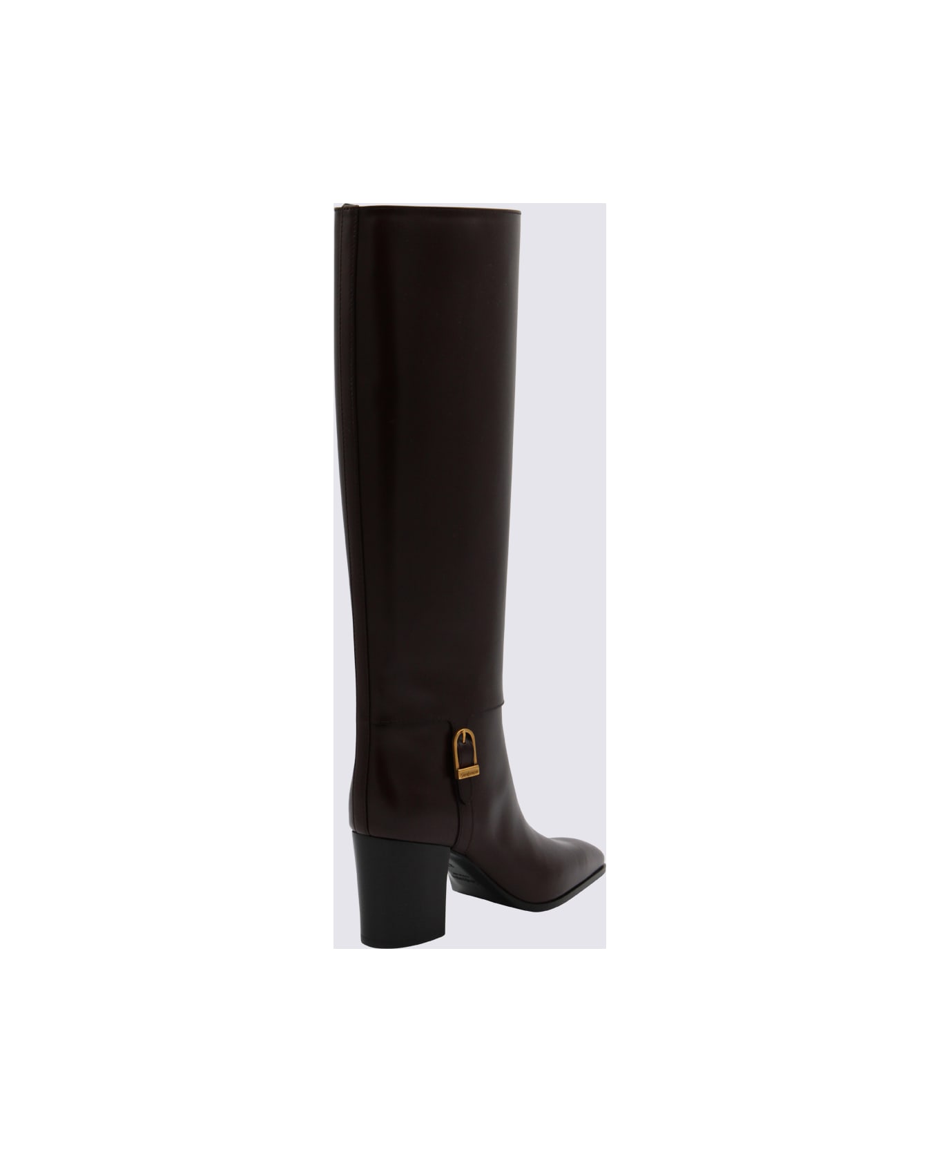 Saint Laurent Brown Julia 70 Boots - DEEP WINE