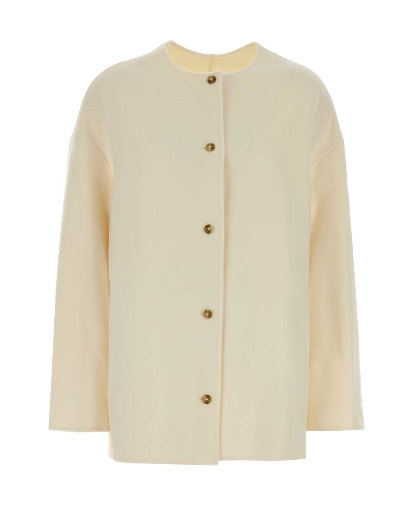 Loulou Studio Ivory Flannel Dunne Jacket - IVORY