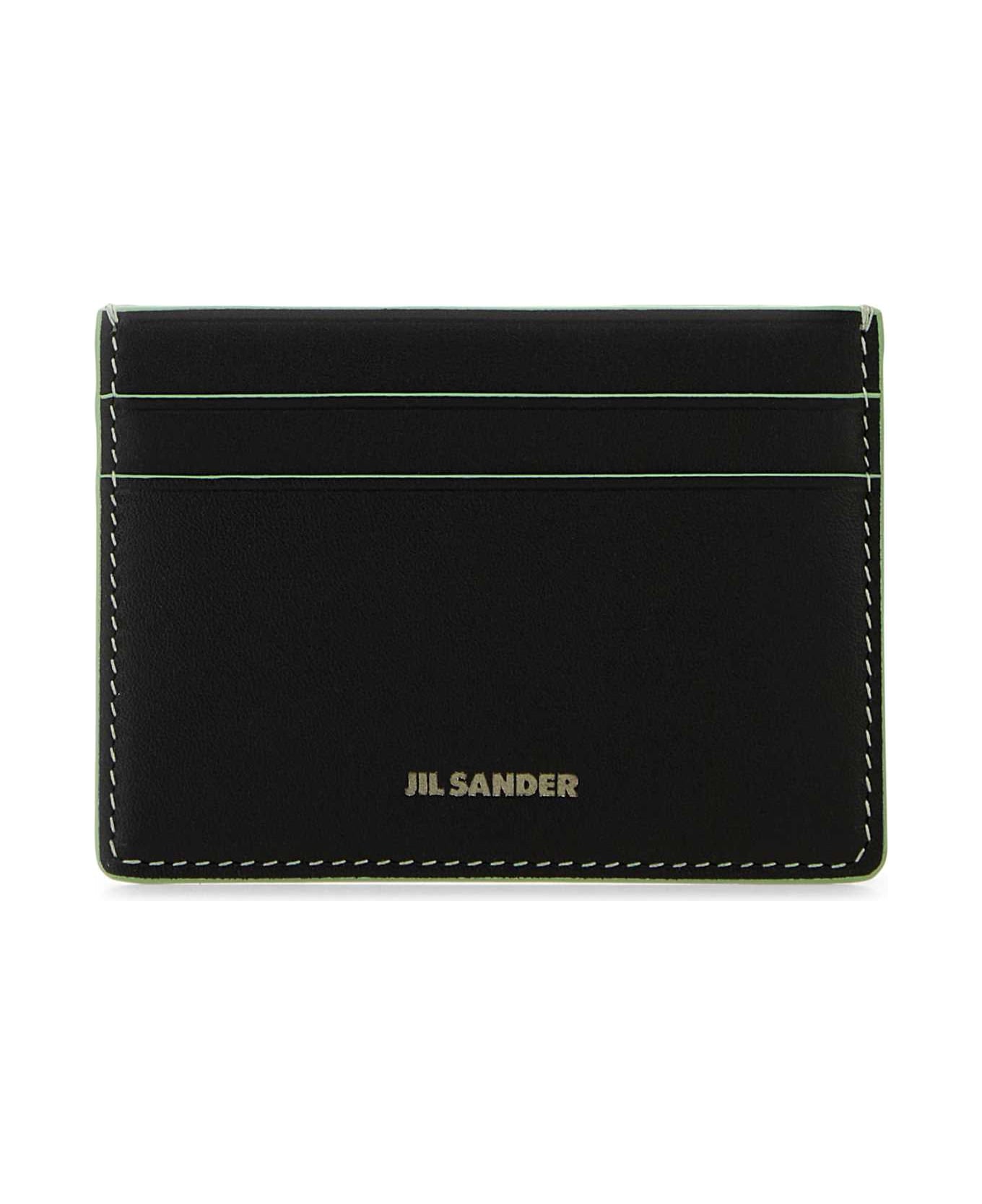Jil Sander Black Leather Card Holder - Black