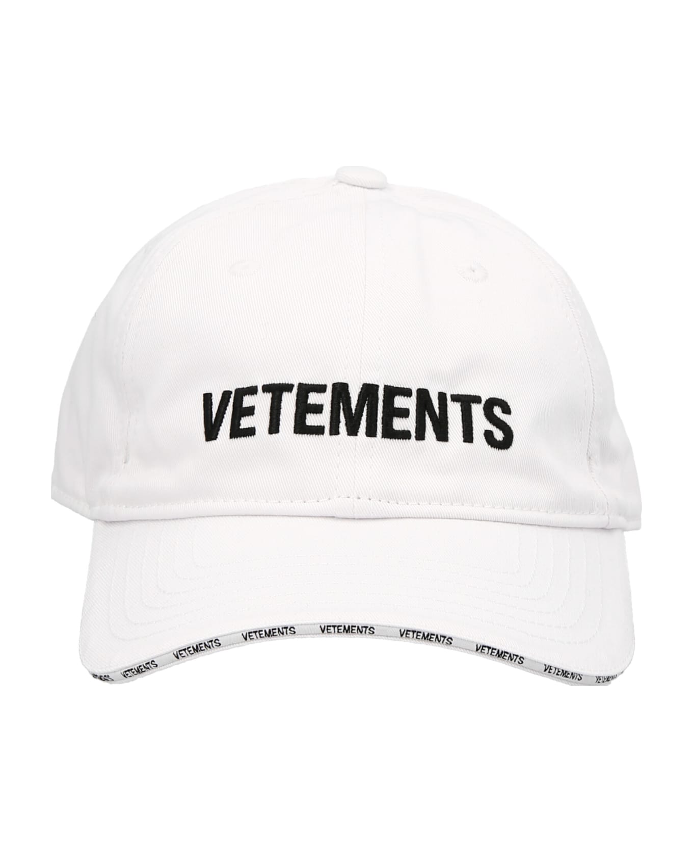 VETEMENTS Logo Embroidery Cap - White/Black
