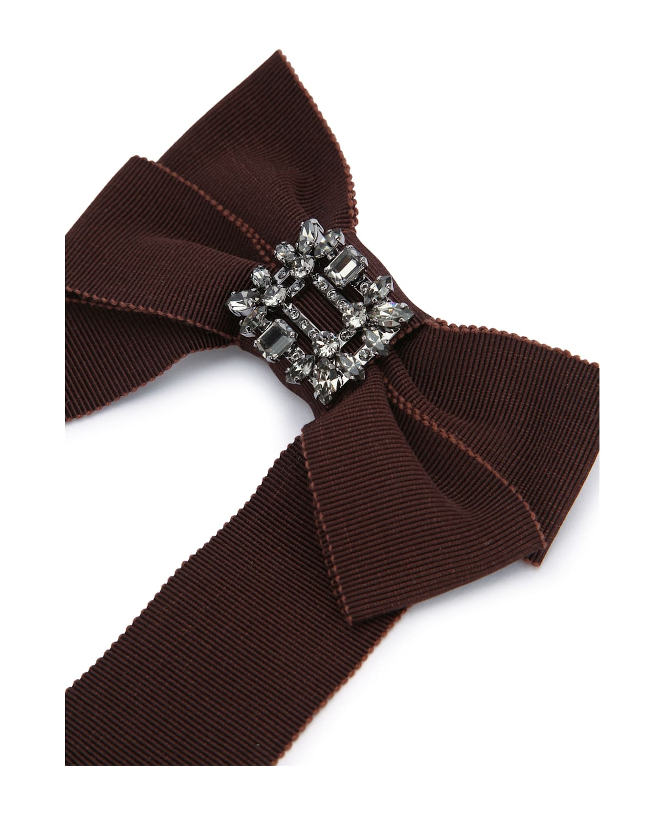 Roger Vivier Rv Broche Hairclip Ribbon - MARRONE