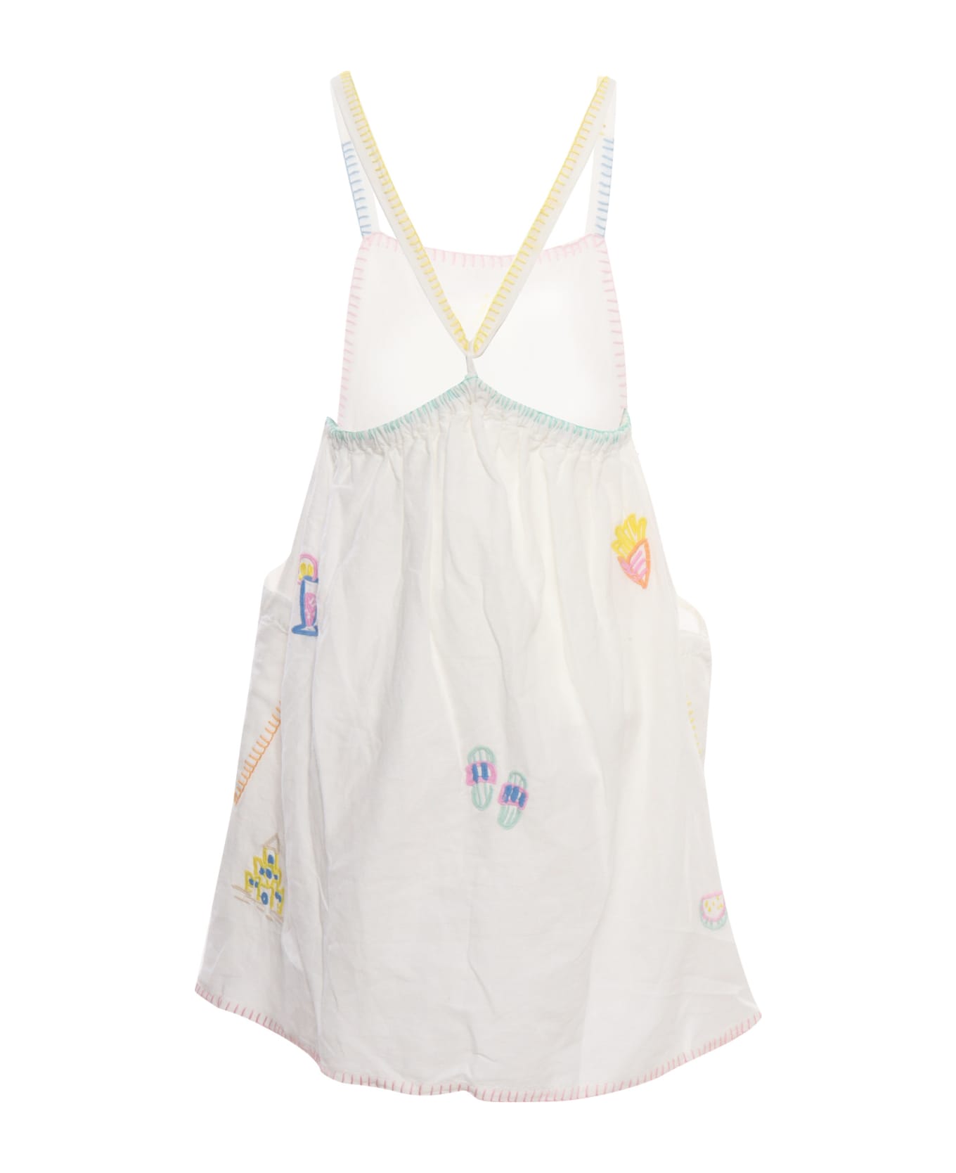 Stella McCartney Kids White Dress With Embroidery - WHITE