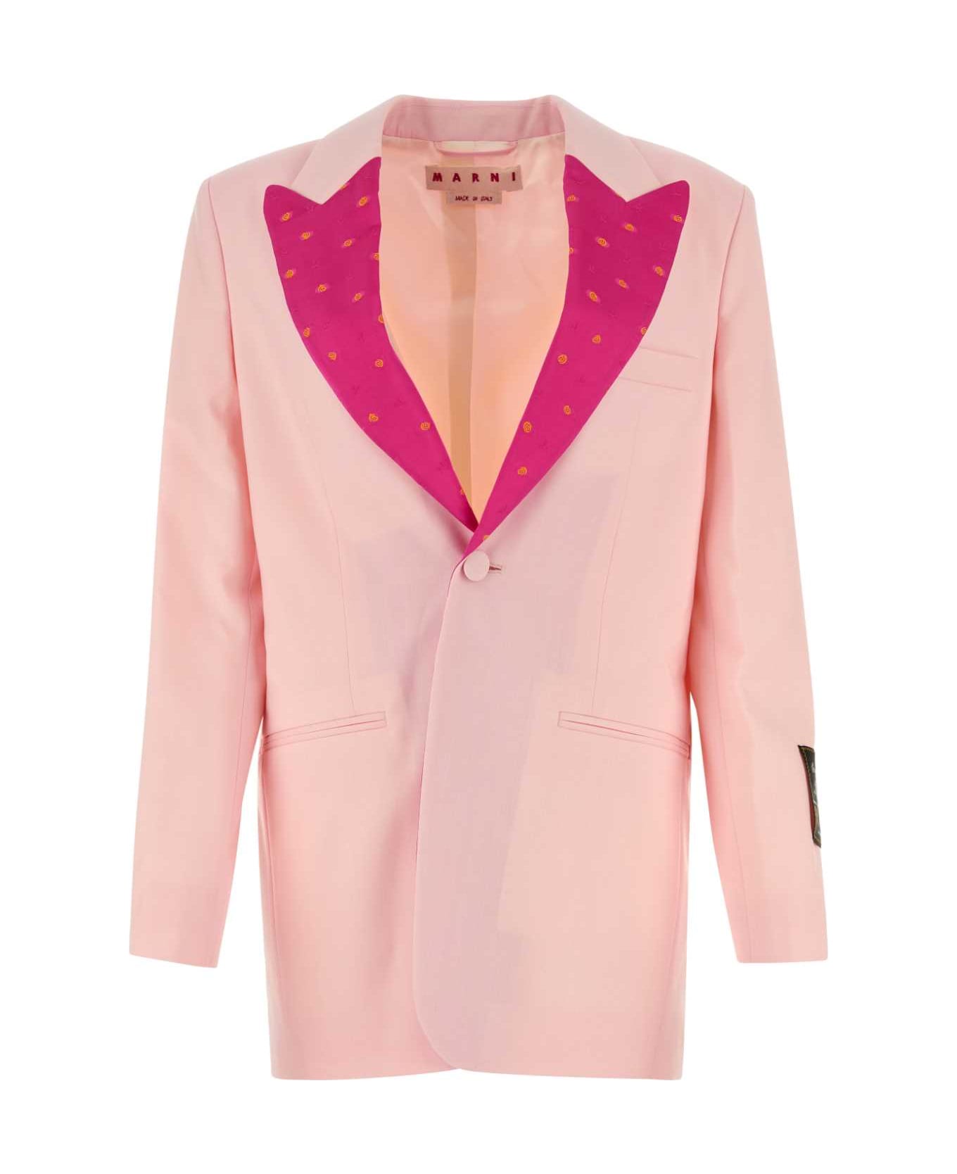 Marni Light Pink Wool Blazer - ROSEPOWDER