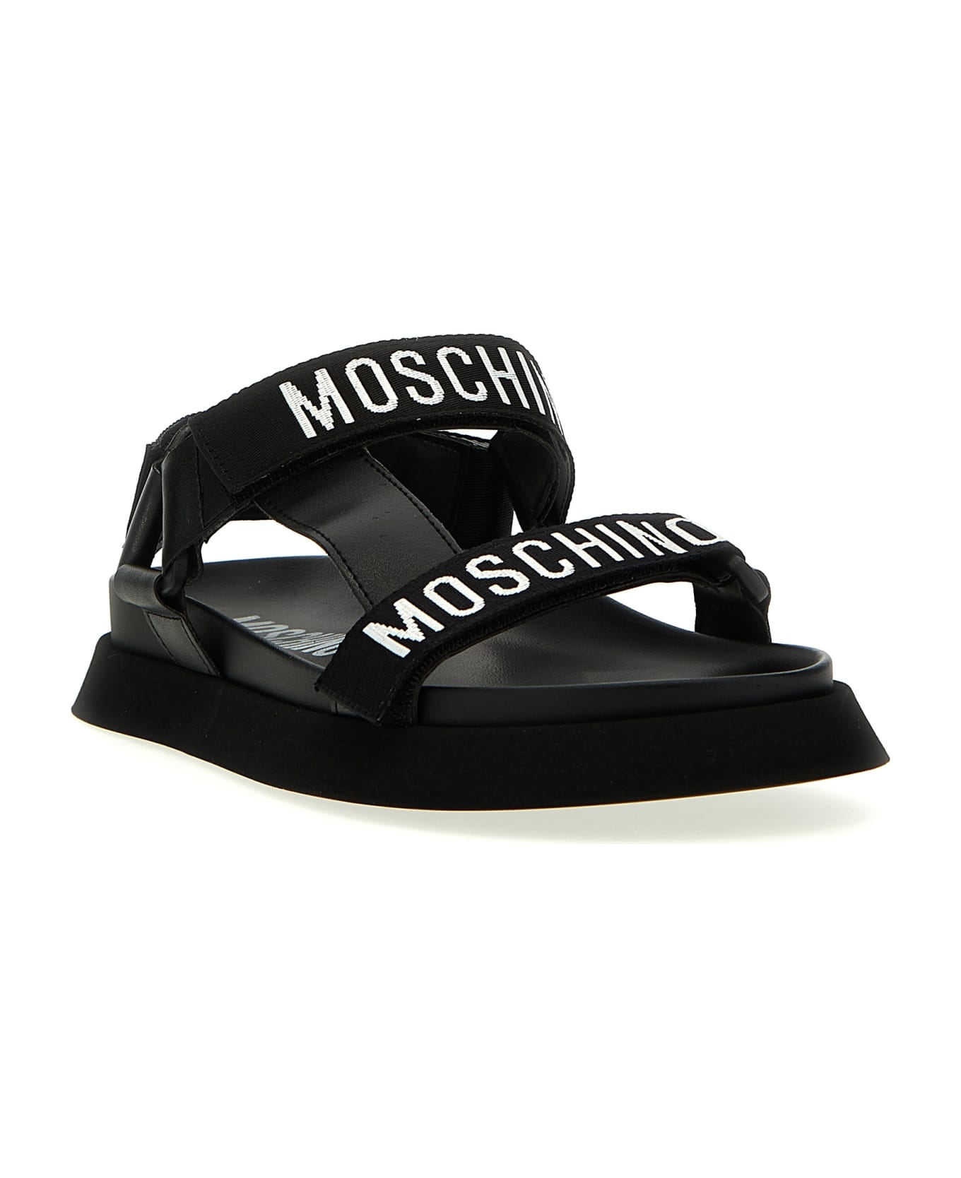 Moschino Logo Sandals - Black
