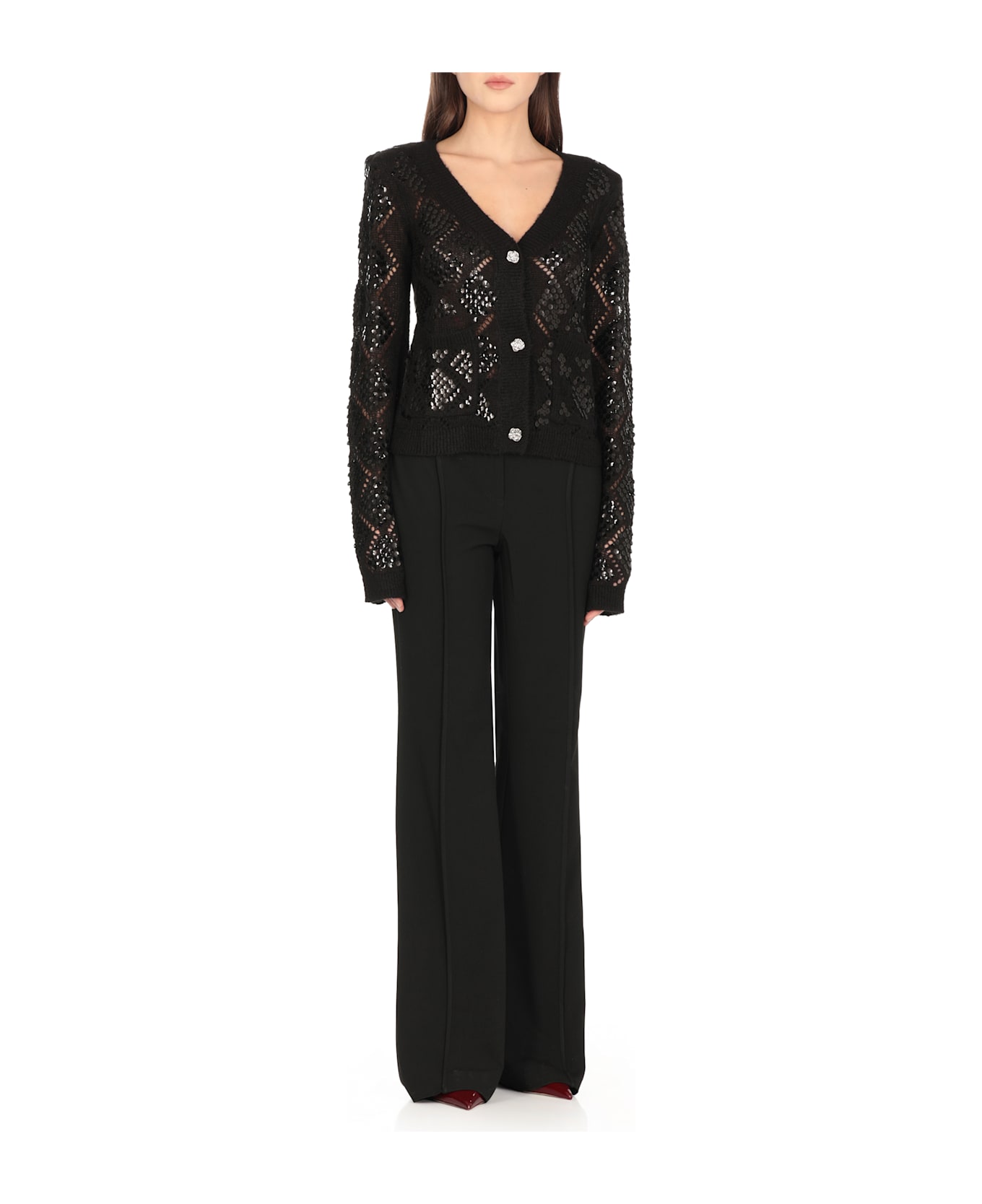 Rotate by Birger Christensen Cardigan Paillettes - Black