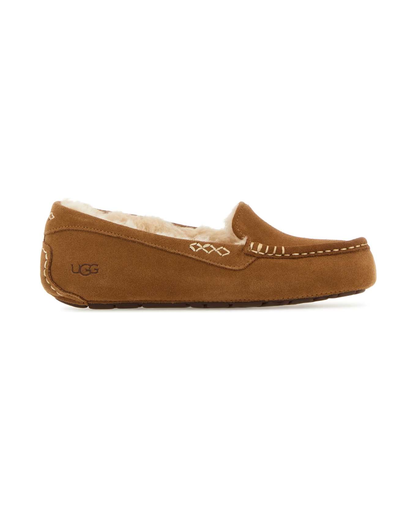 UGG Camel Suede Ansley Loafers - CHESTNUT