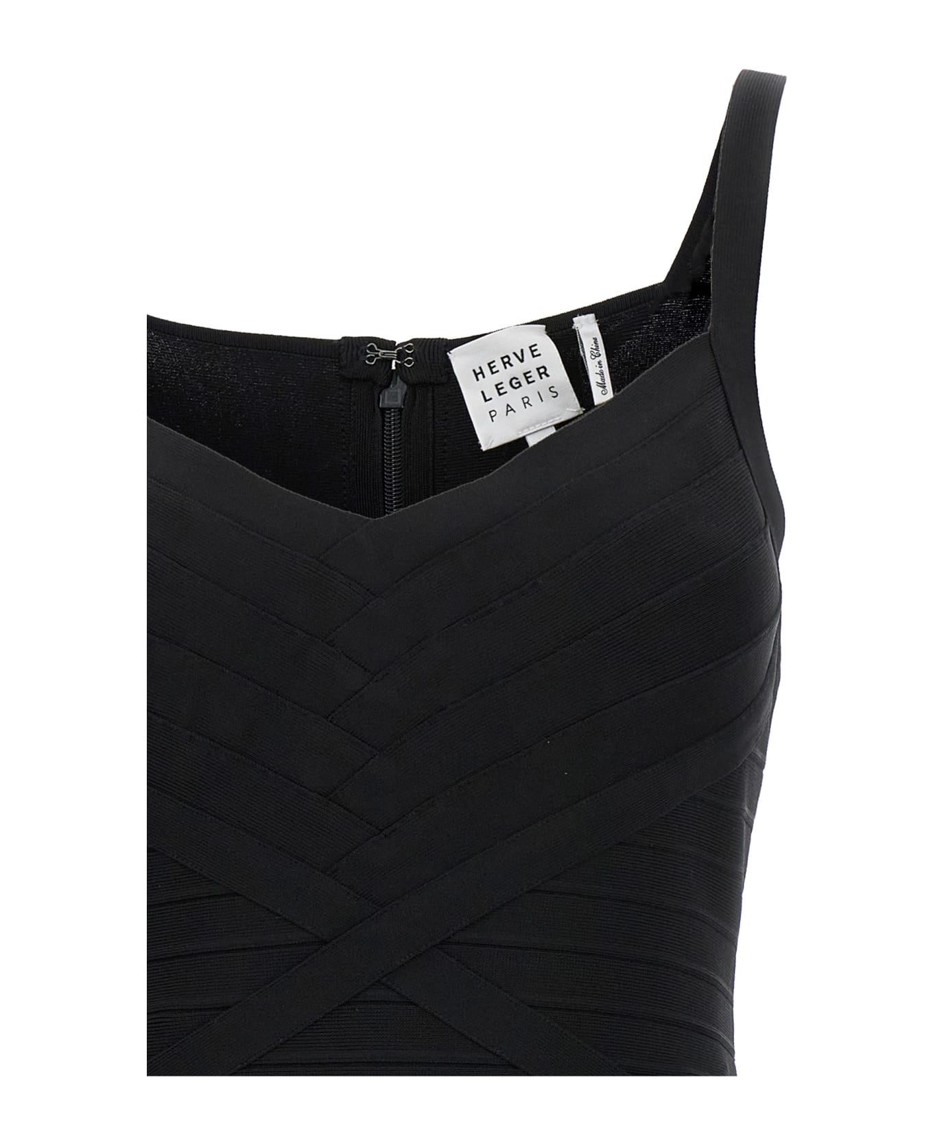 Hervé Léger 'icon Bandage Bustier Mini' Dress - Black  