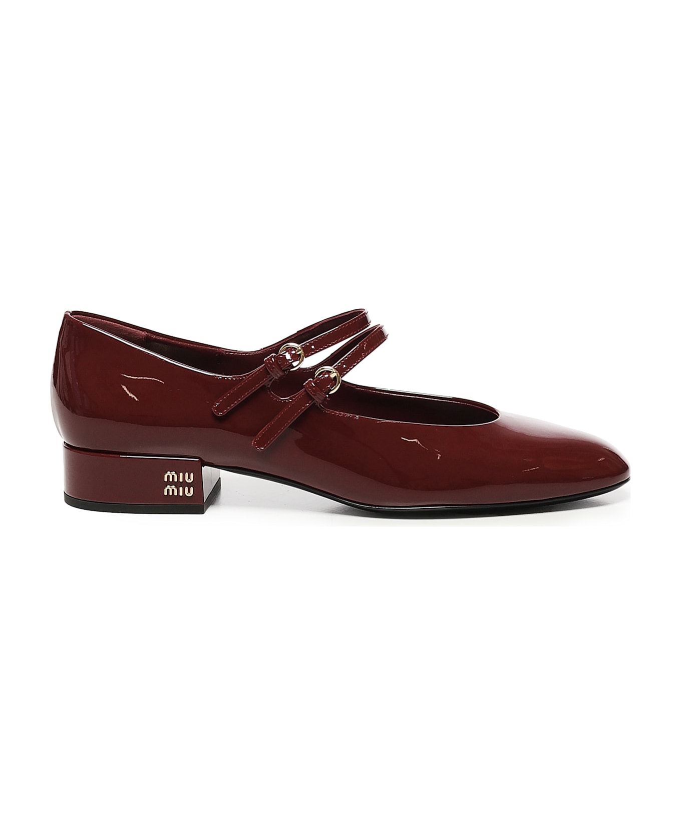 Miu Miu Patent Leather Pumps With Buckles - Purple
