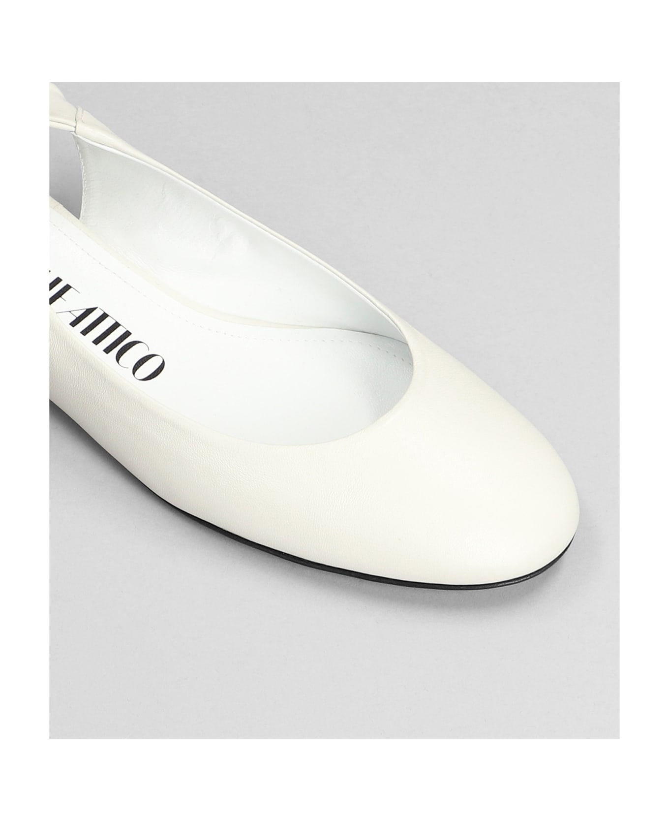 The Attico Cloe Ballet Flats In White Leather - white フラットシューズ