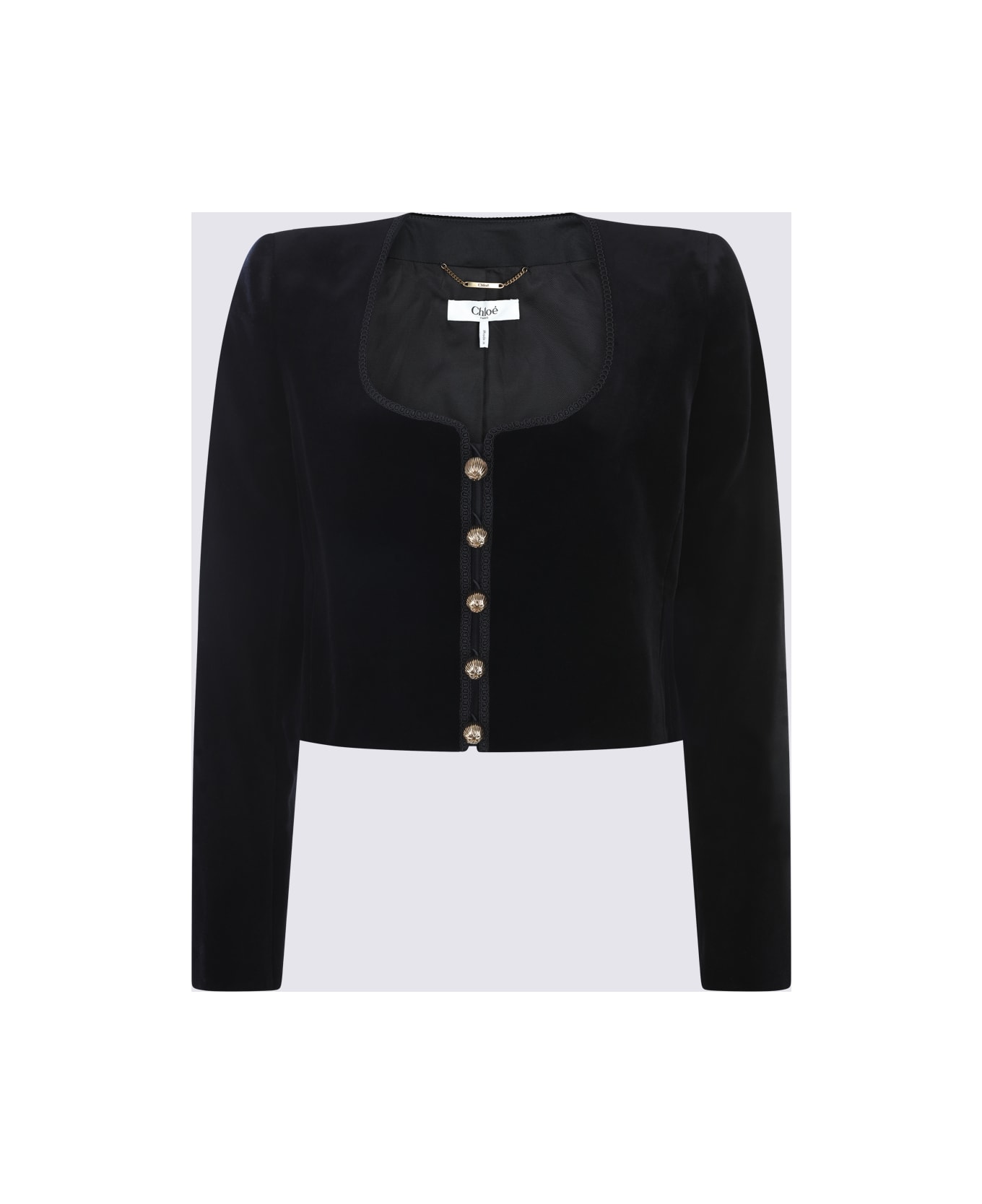 Chloé Black Cotton Casual Jacket - BLACK