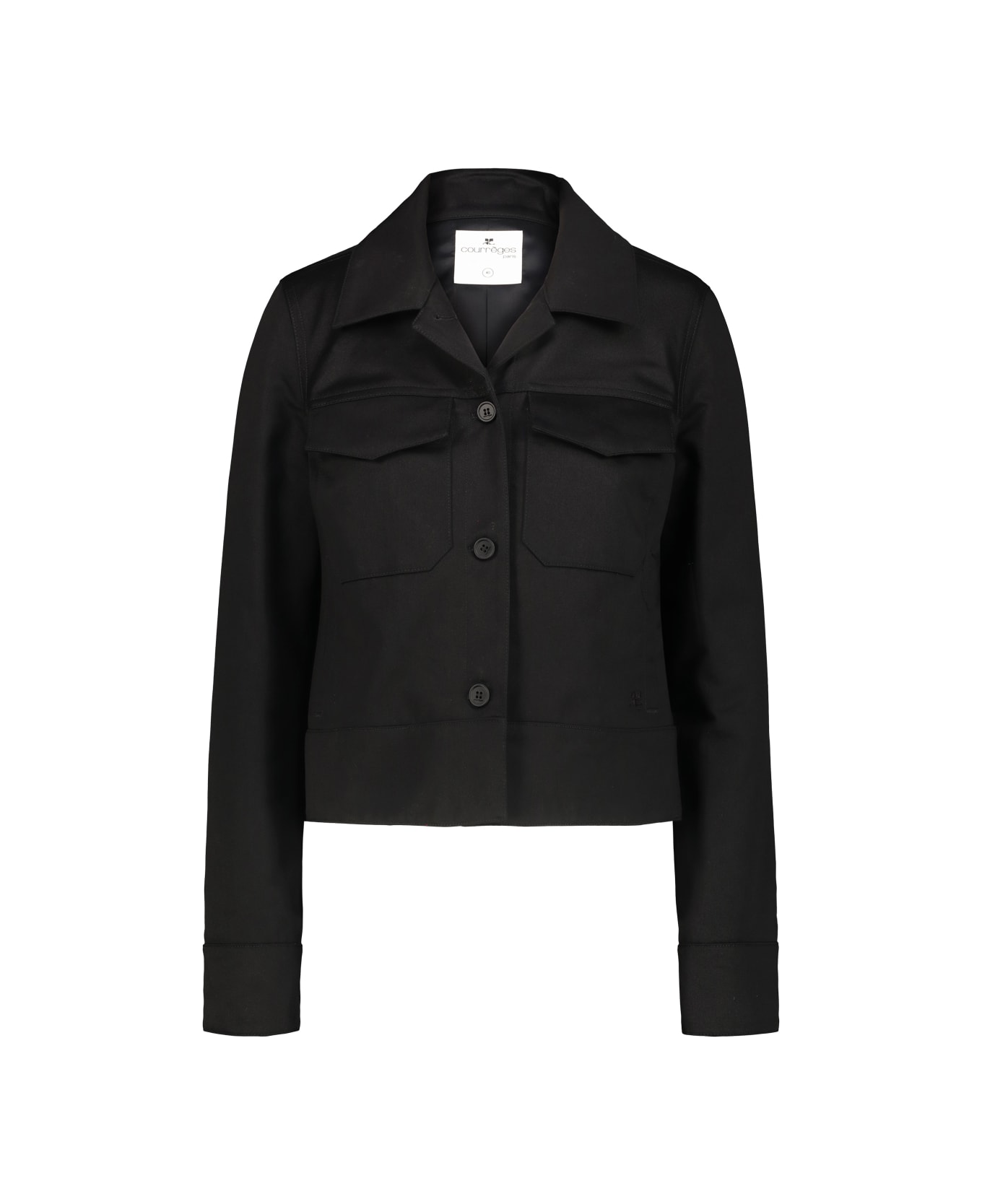 Courrèges Polycotton Trucker Jacket - Black