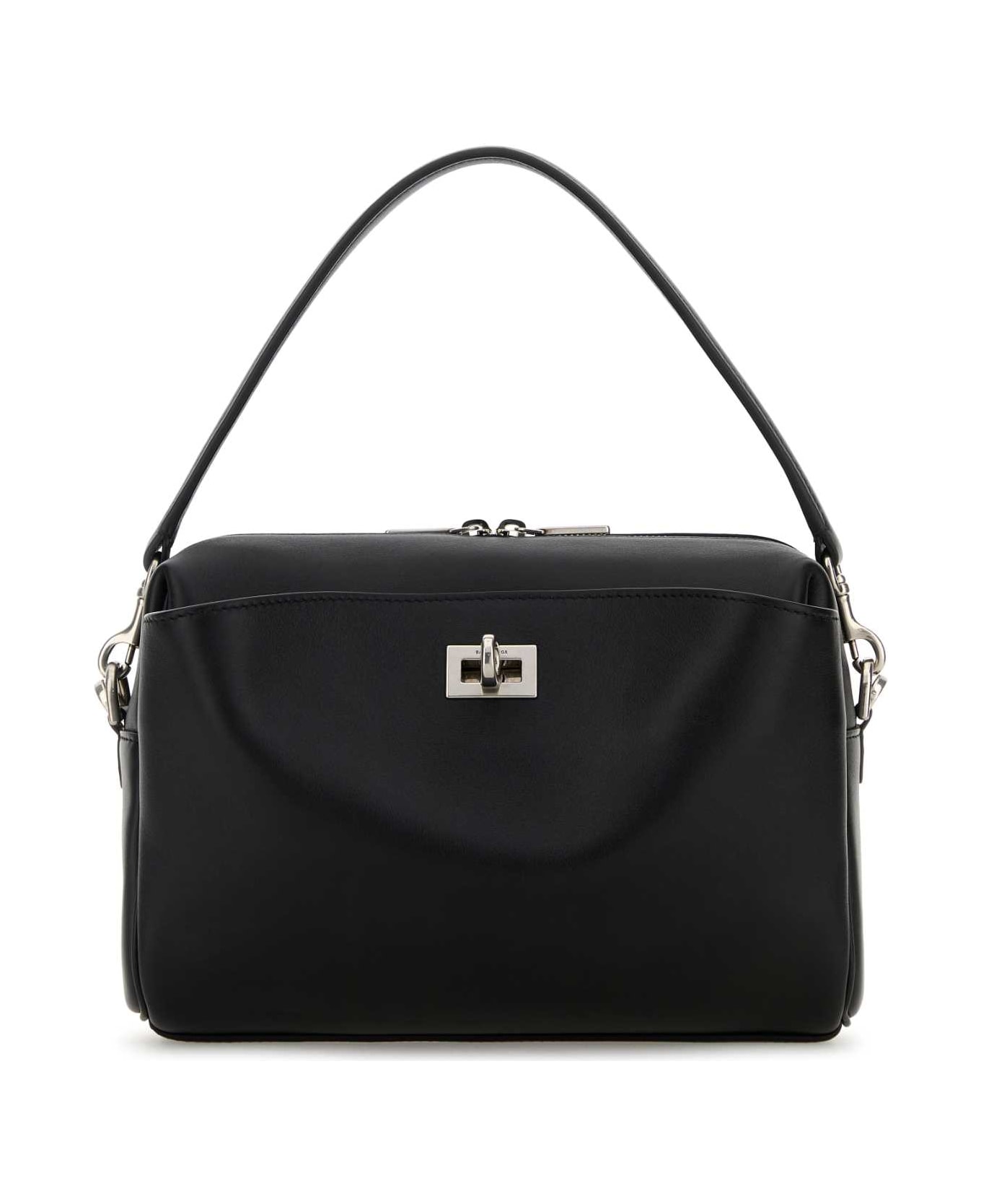 Balenciaga Black Leather Rodeo Handbag - Black