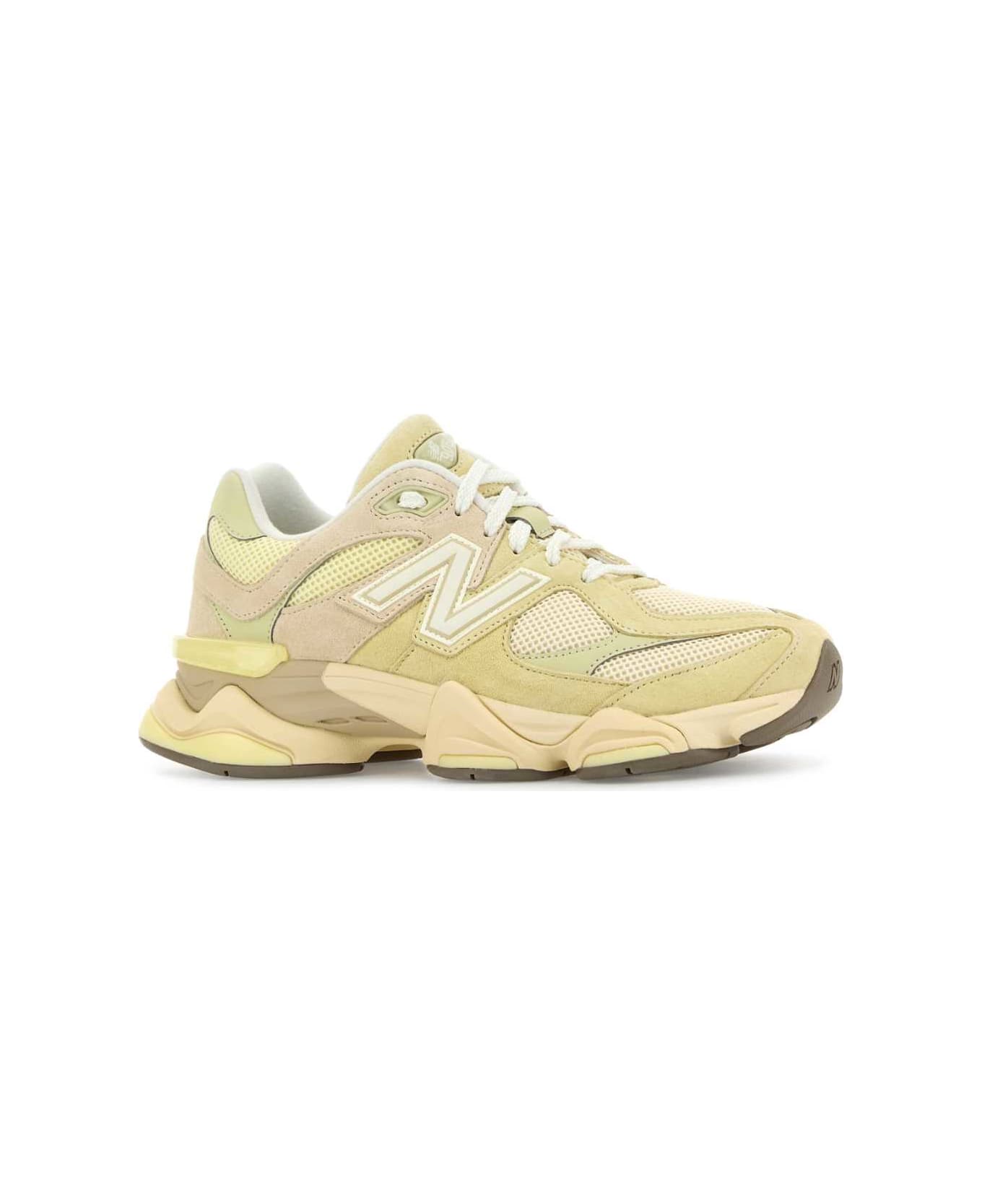 New Balance Two-tone Mesh And Suede 9060 Sneakers - BEIGEYELLOW