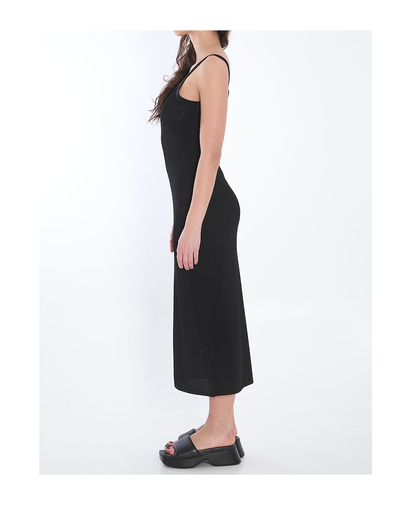 Alexander Wang Slip Dress With 3d Logo - Black