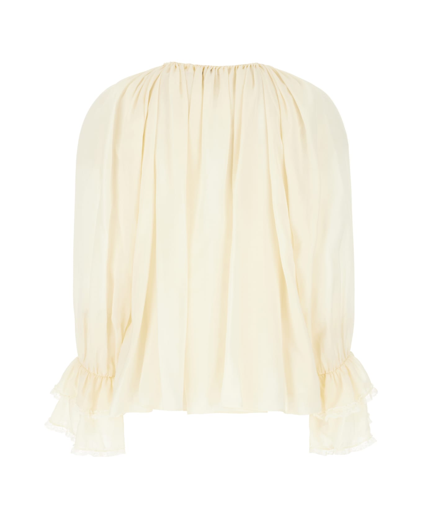 Chloé Cream Silk Blouse - PRISTINEWHITE