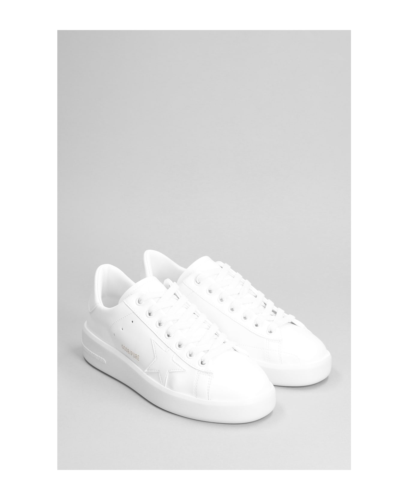 Golden Goose Pure Star Sneakers In White Leather - Optic  White