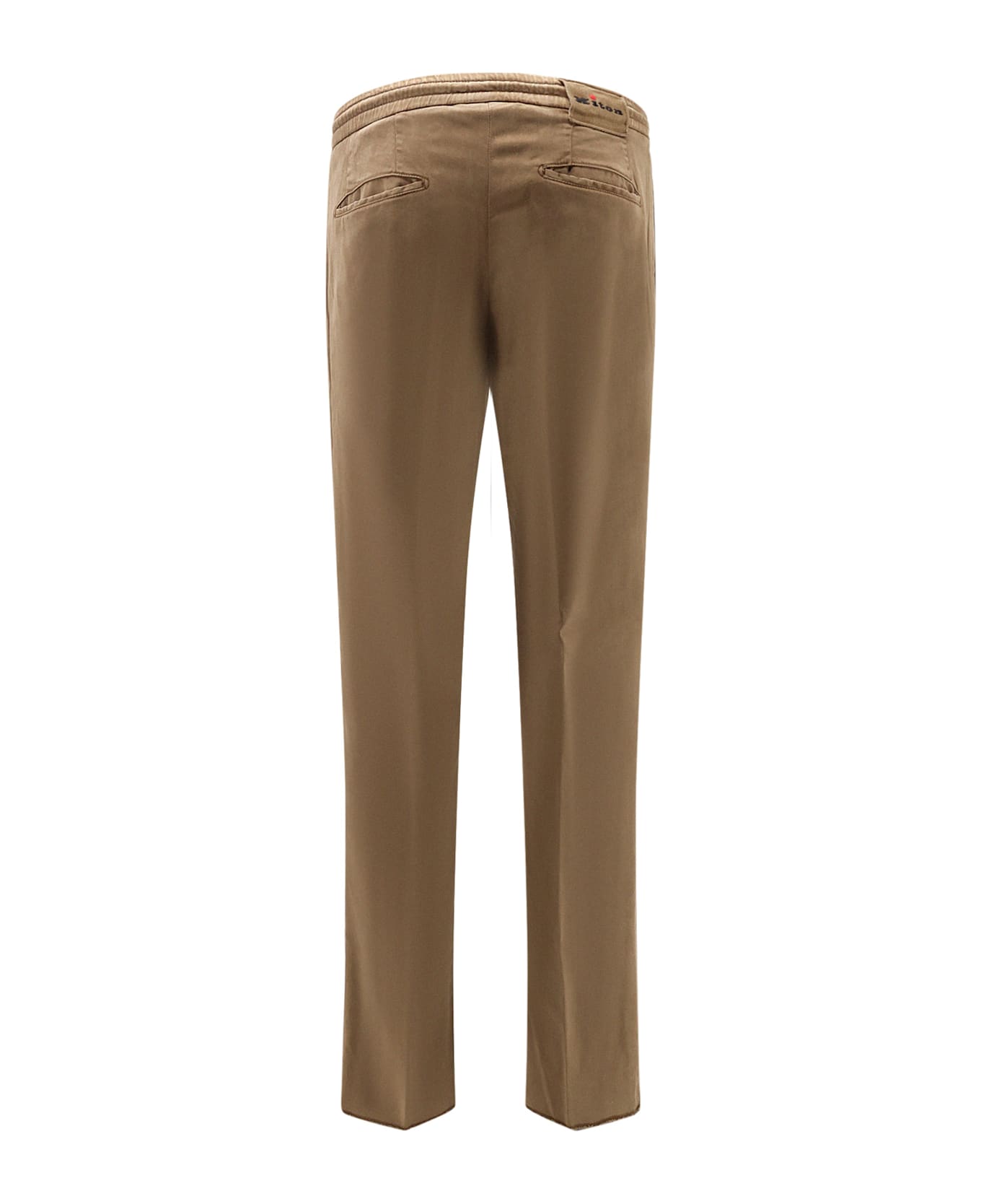 Kiton Lyocell Trouser With Drawstring At Waist - Brown