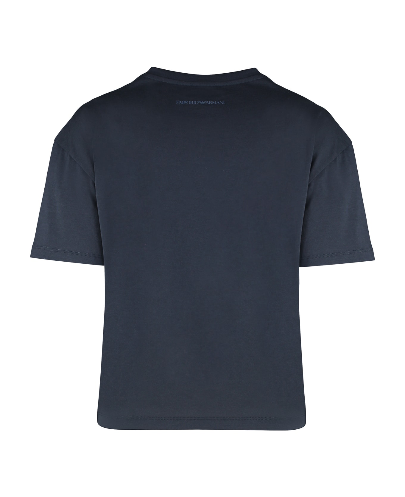 Emporio Armani Printed Cotton T-shirt - blue Tシャツ