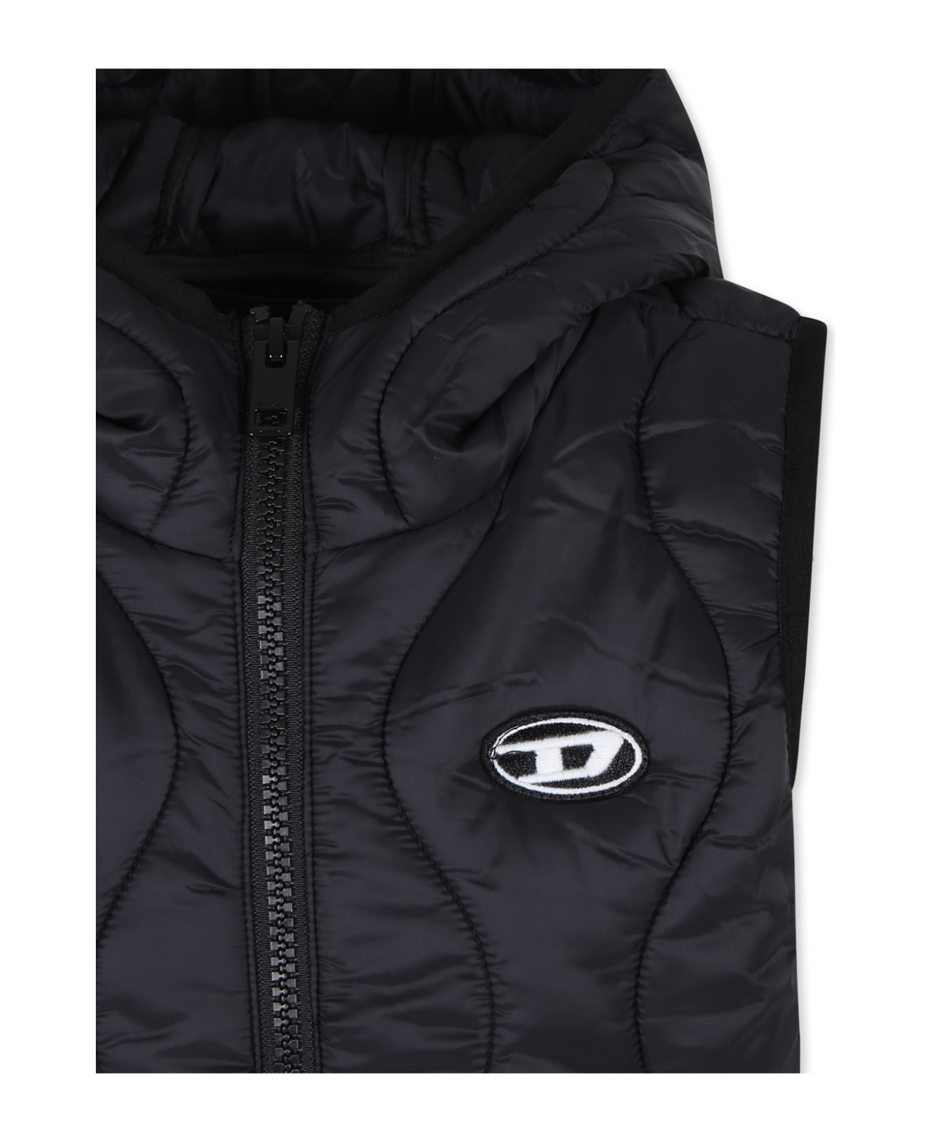 Diesel Balck Vest For Boy With Logo - Black