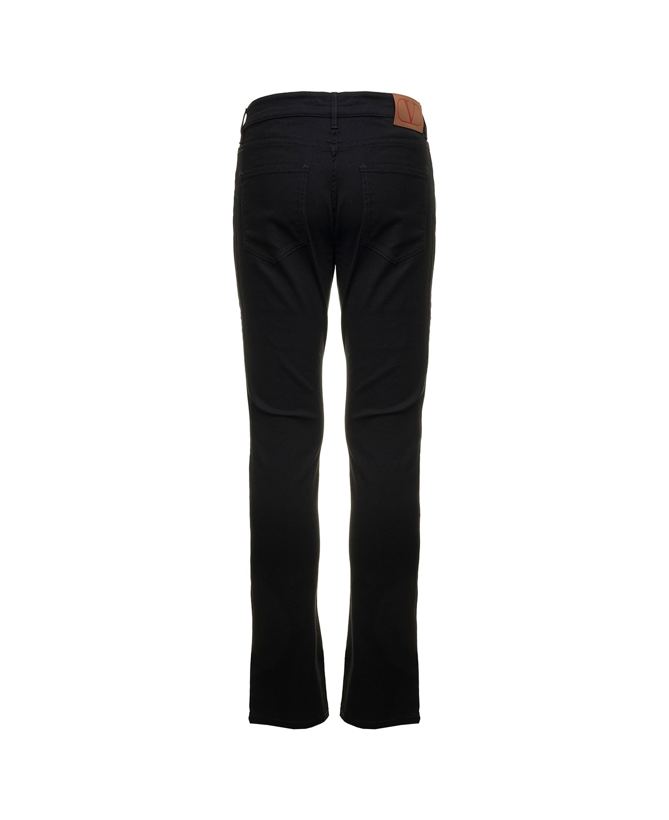 Valentino Man's Black Denim Five Pocket Jeans - Black