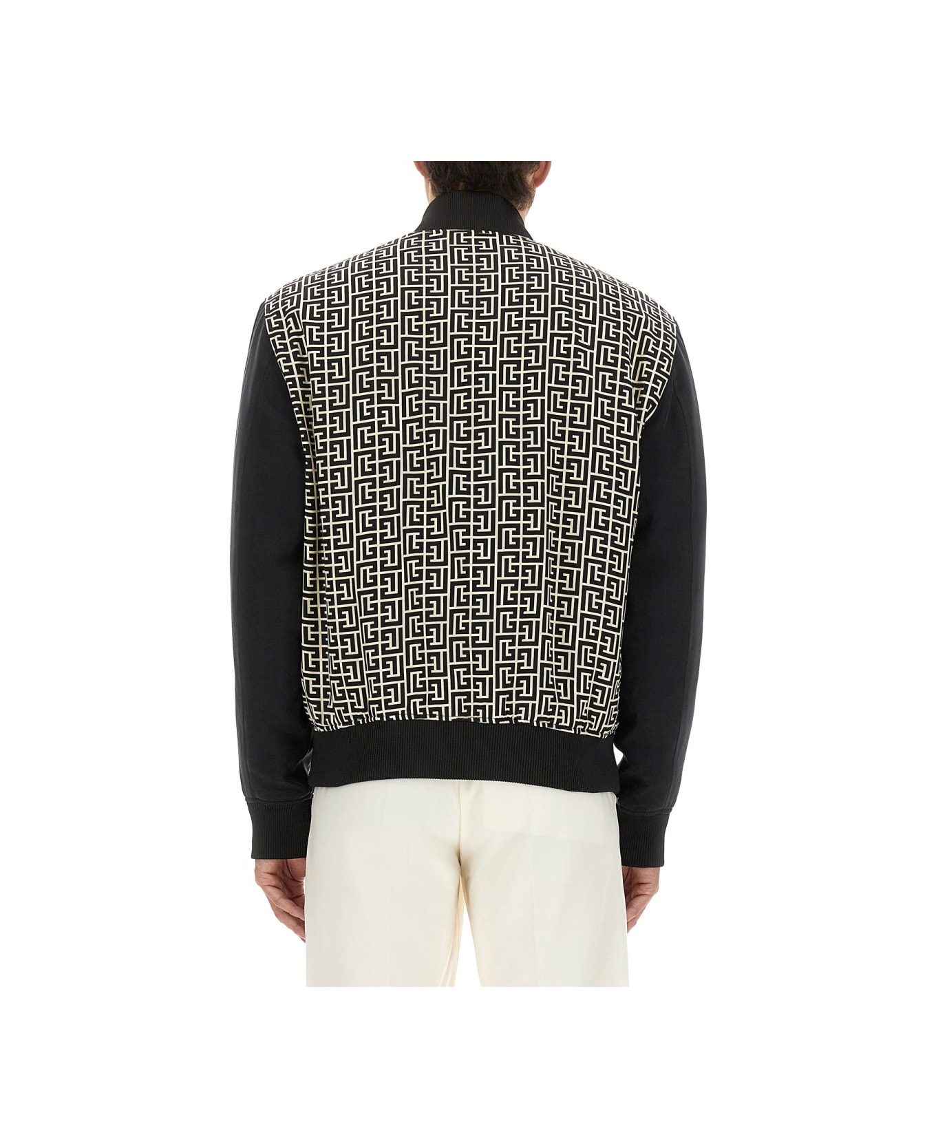 Balmain Monogrammed Varsity Jacket With Patches - MULTICOLOUR