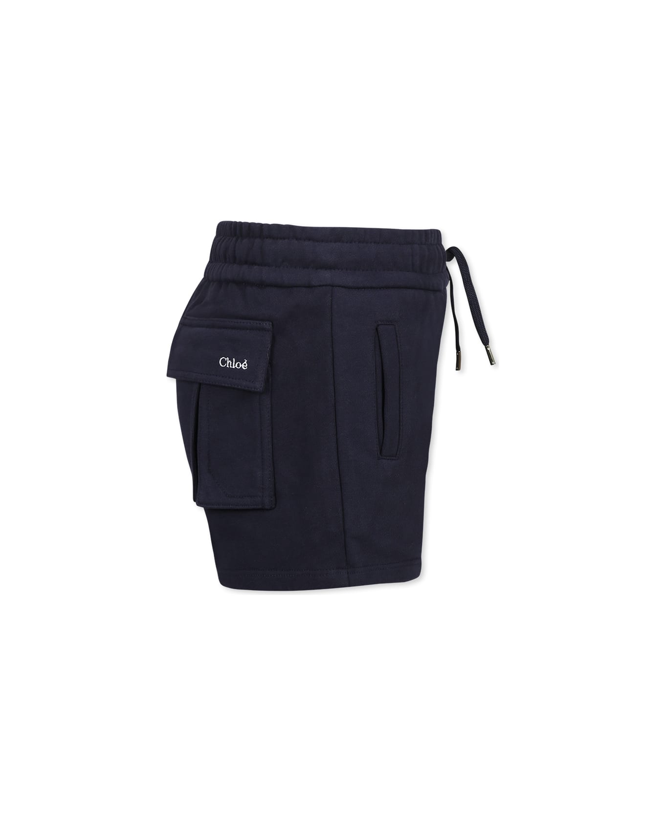 Chloé Blue Shorts For Girl With Logo - Blue