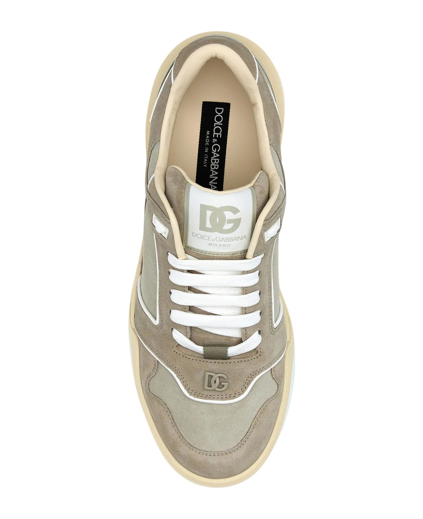 Dolce & Gabbana Grey Suede New Roma Sneakers - BIANCO スニーカー