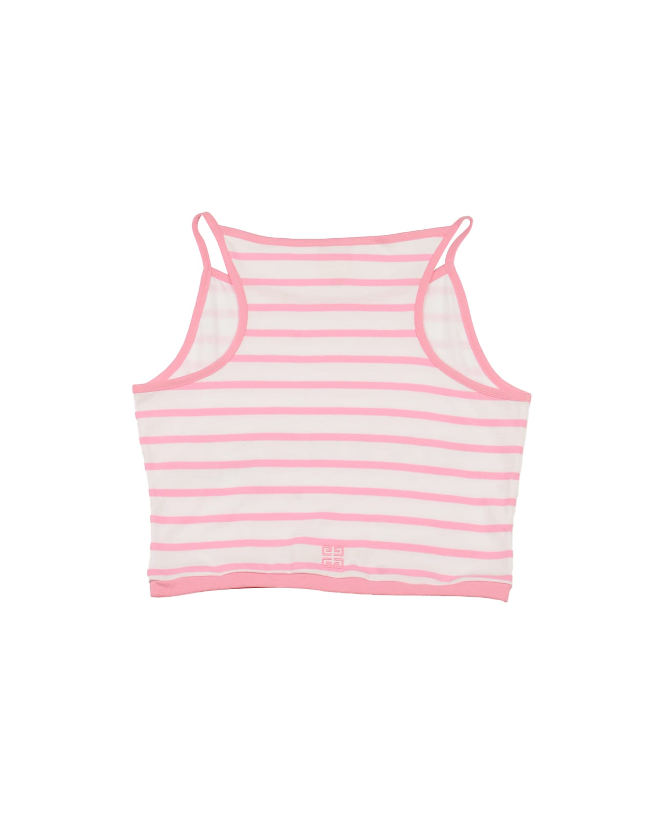 Givenchy Logo Embroidered Stripe Top - White/Pink