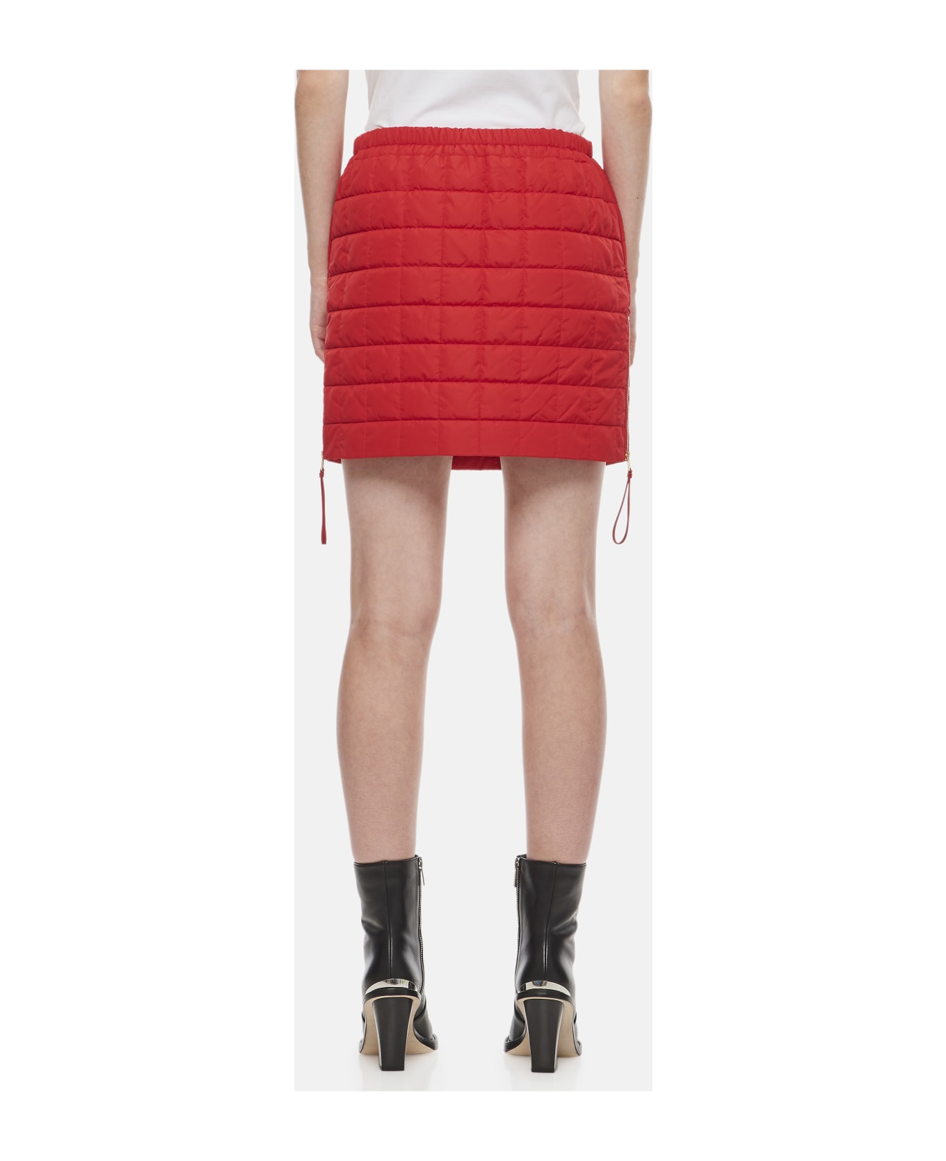Max Mara Quilted Nylon Kim Miniskirt - Red