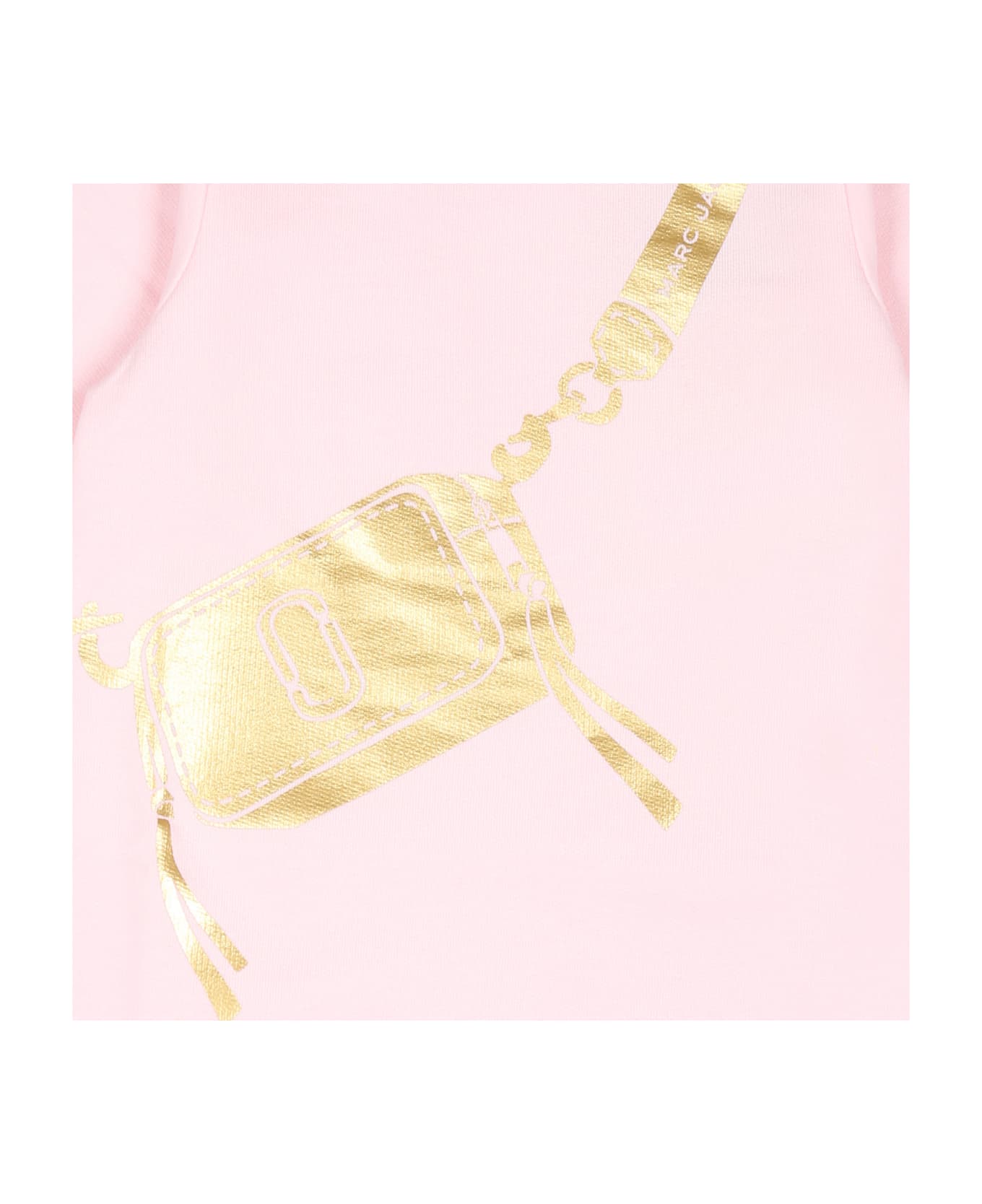 Marc Jacobs Pink Dress For Baby Girl With Bag Print - Pink