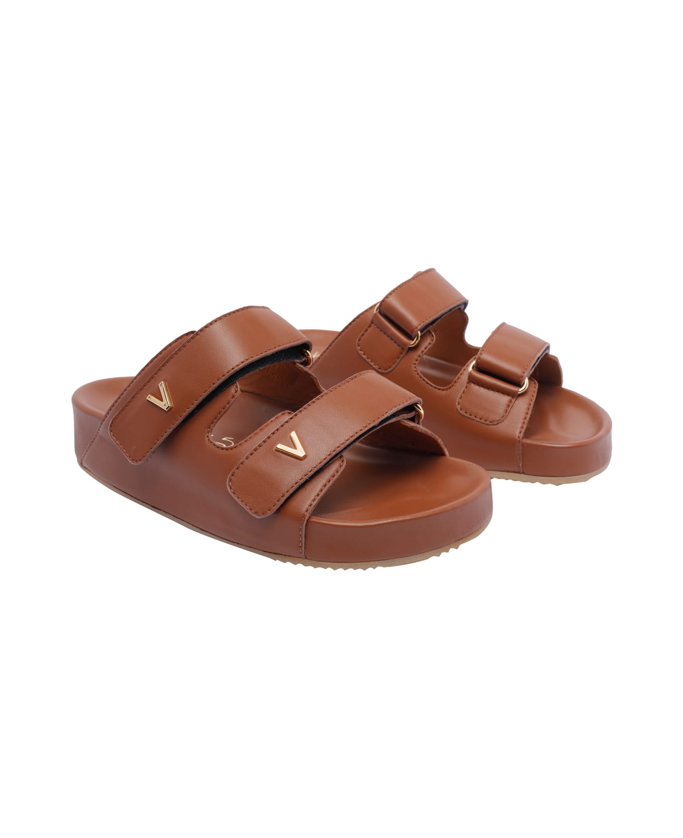 Via Roma 15 Leather Sandals - Brown