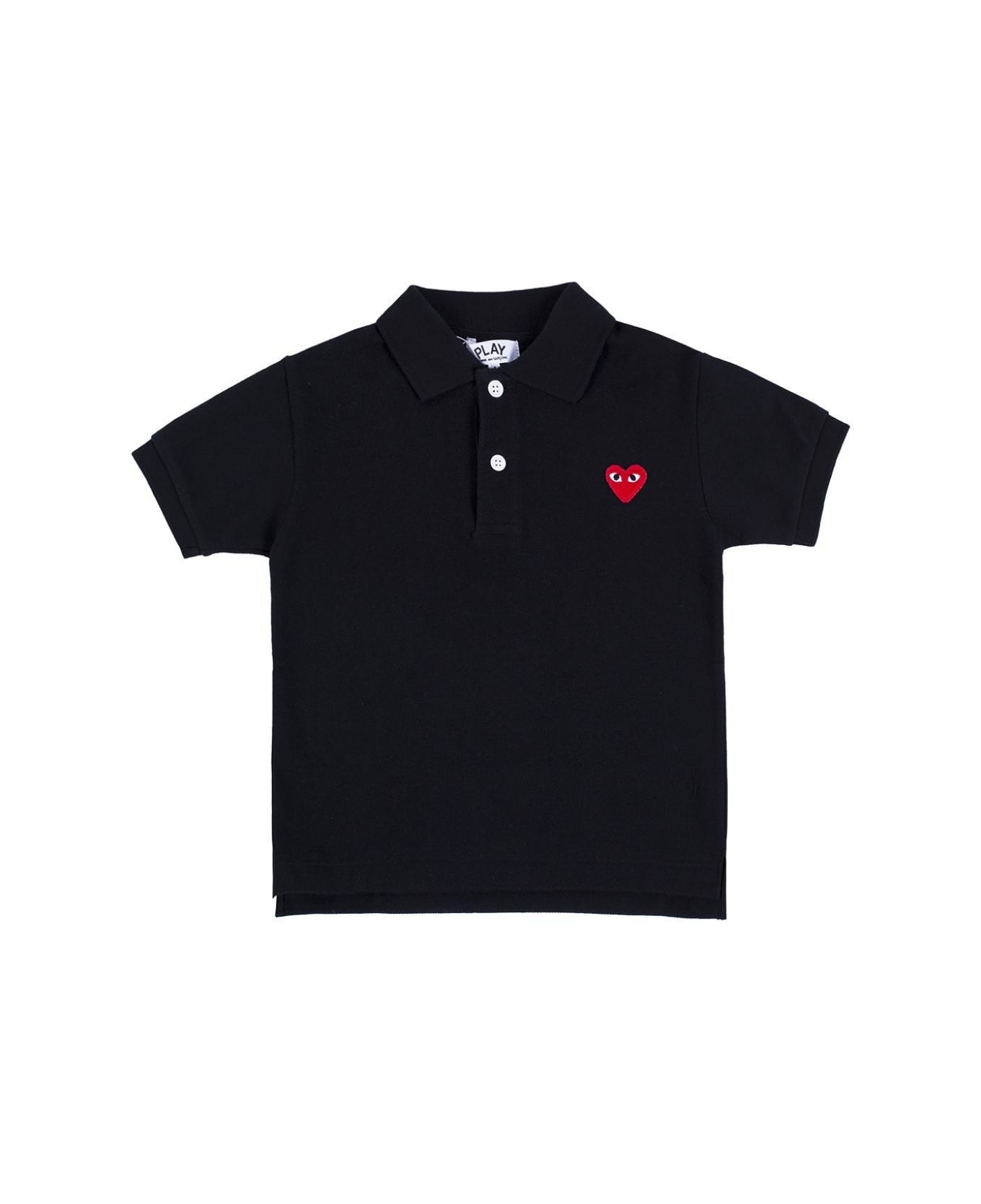 Comme des Garçons Play Heart Patch Polo Shirt - Nero