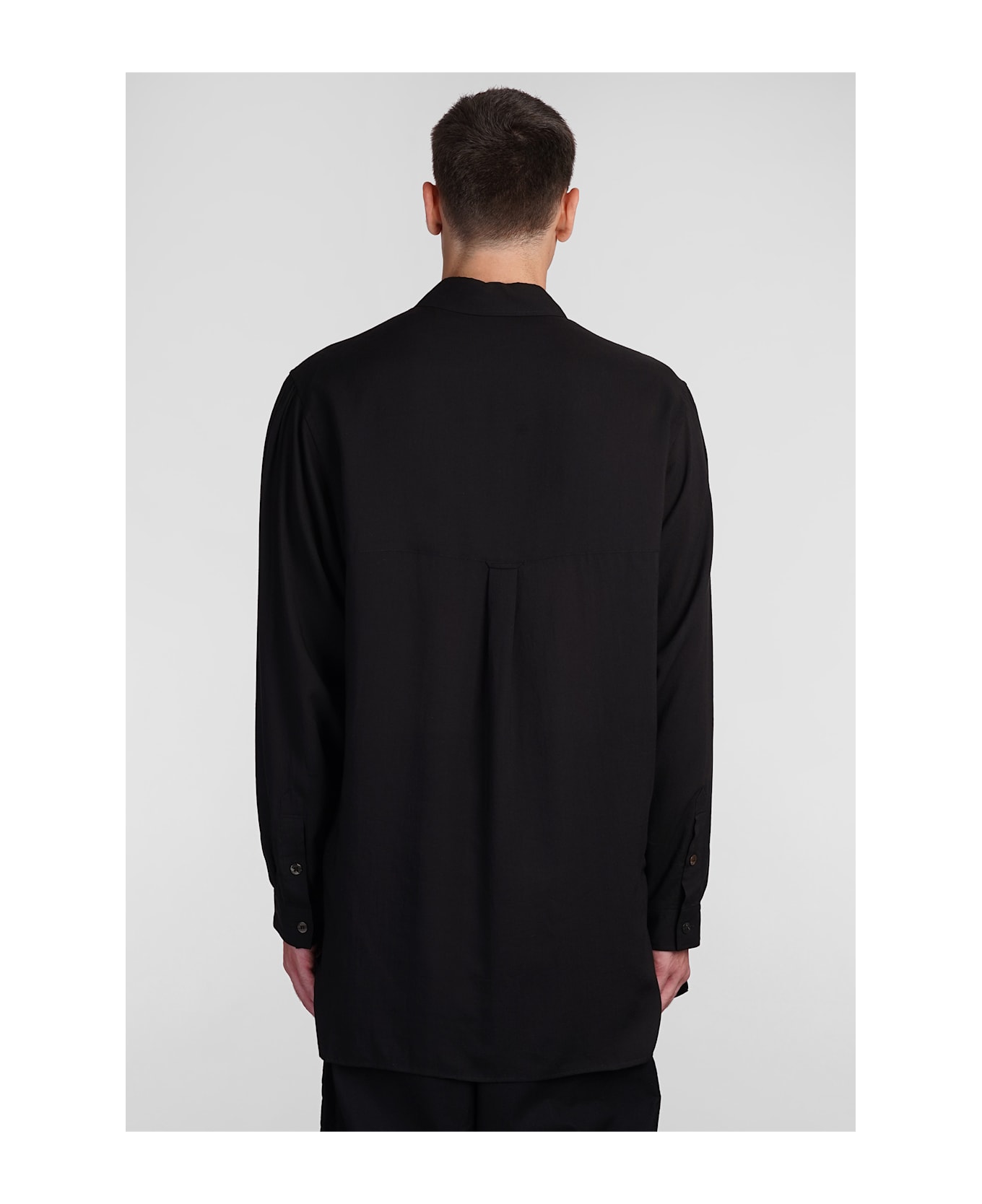 Yohji Yamamoto Shirt In Black Cellulose - black