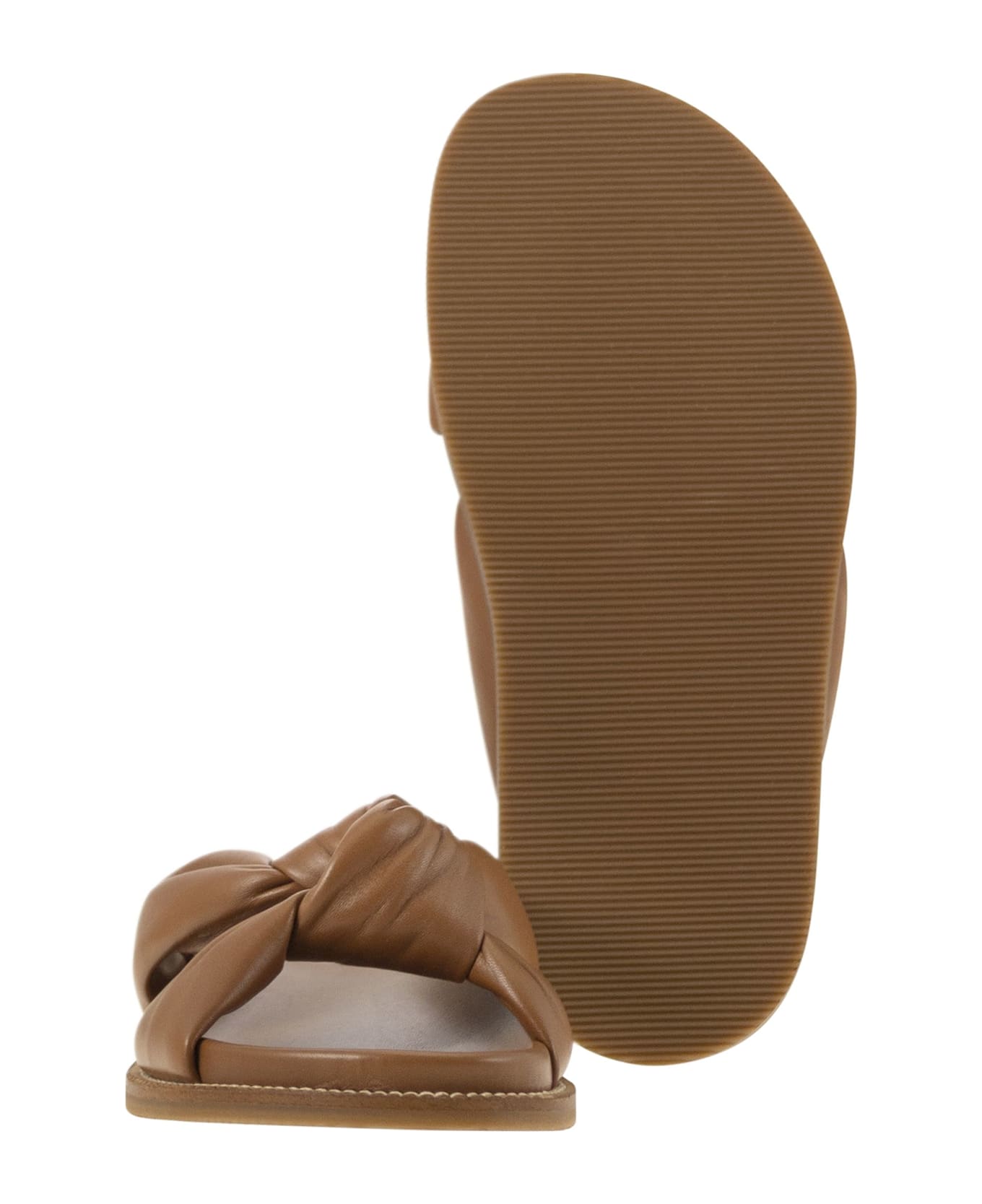 Fabiana Filippi Leather Slipper With Fussbett And Knot - Leather