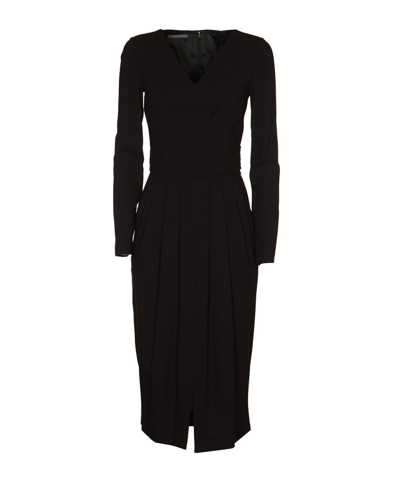 Alberta Ferretti V-neck Long Dress - Black